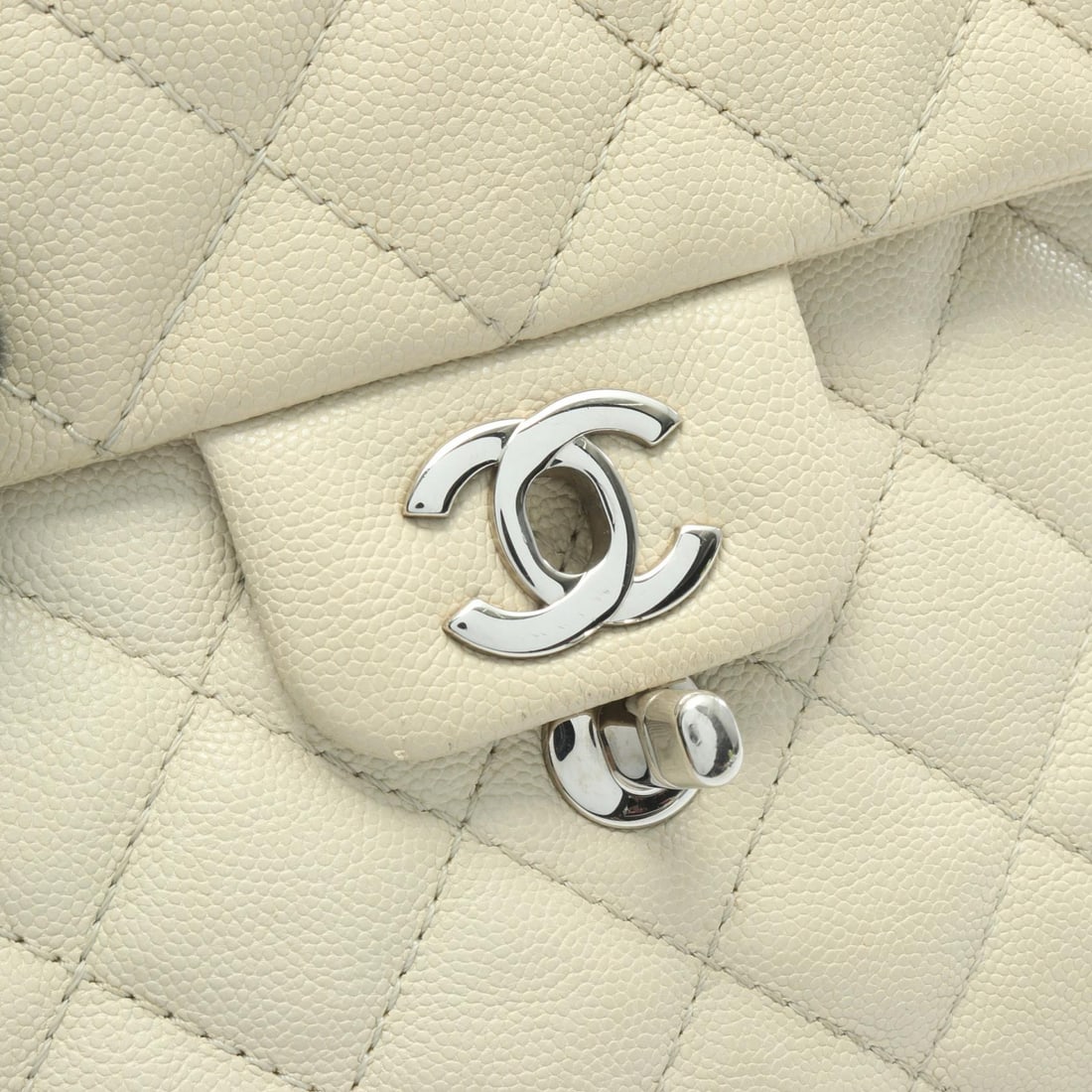 Chanel Small Flap Chain Caviar Ivory - 8