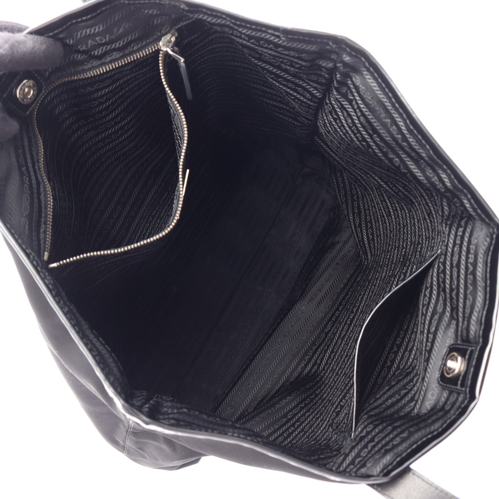 Prada Triangle Logo Tote Nylon Black - 3