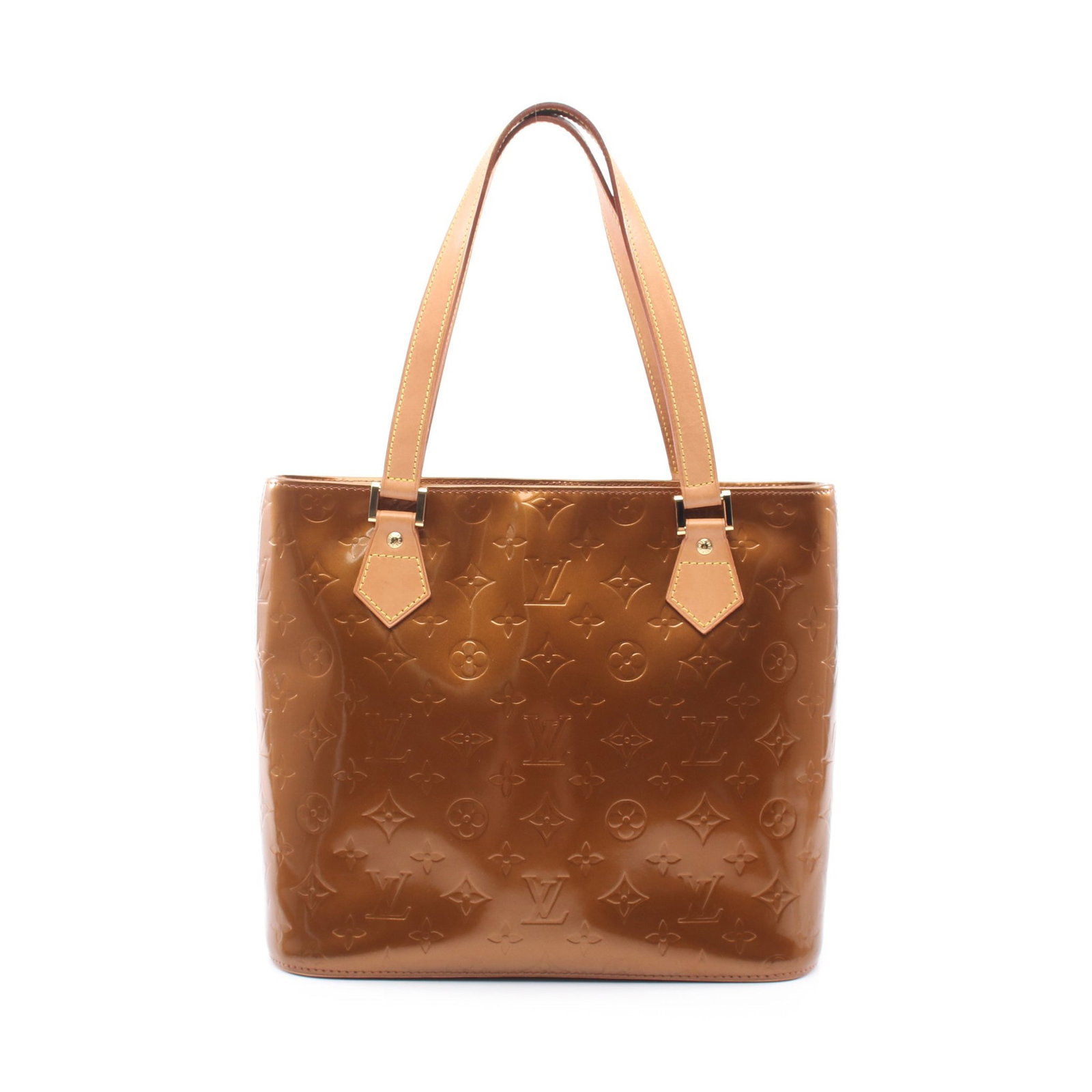 Louis Vuitton Houston Vernis Bronze: Bronze Monogram Vernis handbag tote in leather, model M91122. Product no.: LM0052. Size: H24 x W29 x D15.5 cm; handle 48 cm.