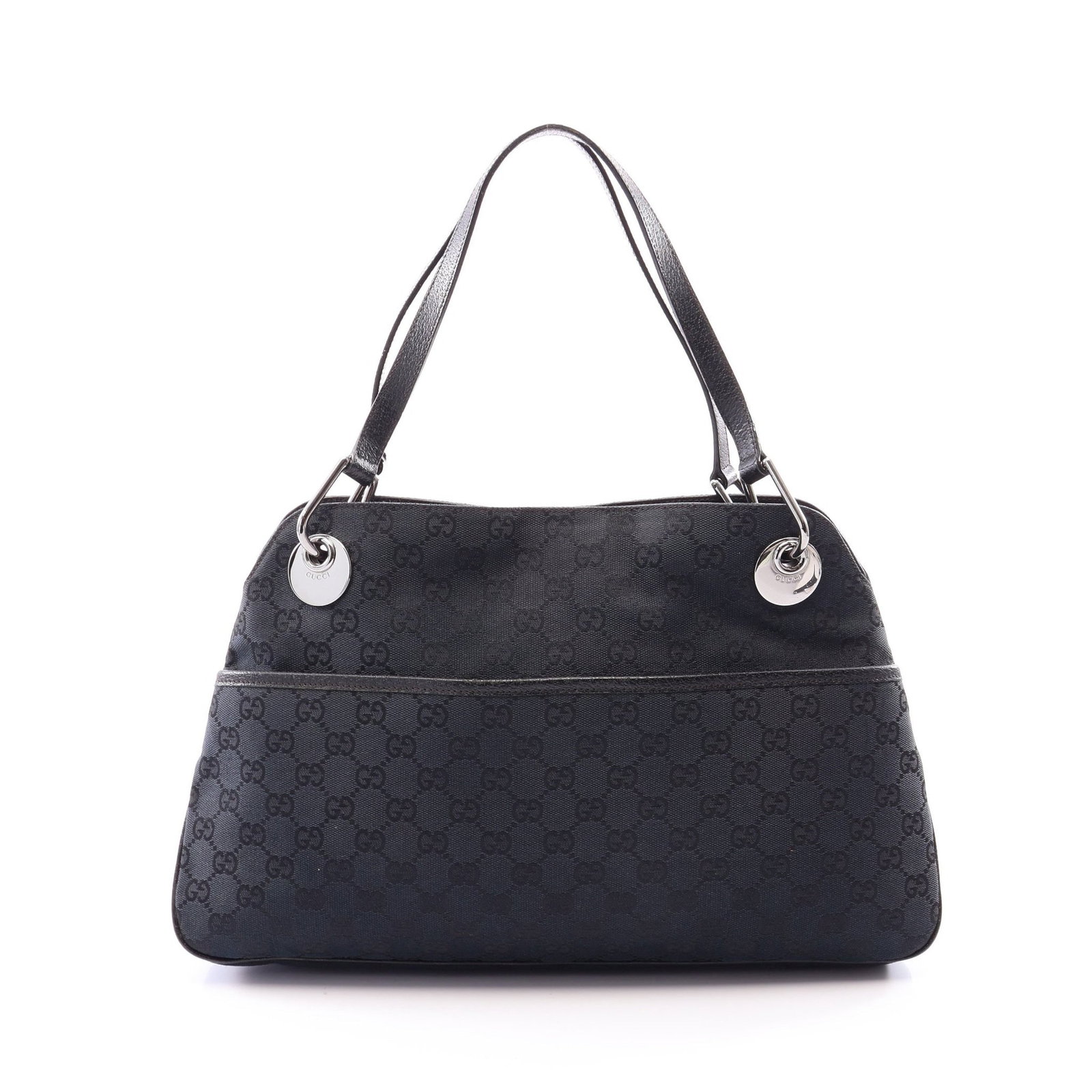 Gucci GG Canvas Shoulder Black: Black GG canvas shoulder bag in canvas and leather, model 121023. Size: H24 x W32-39 x D7 cm; strap 48 cm.