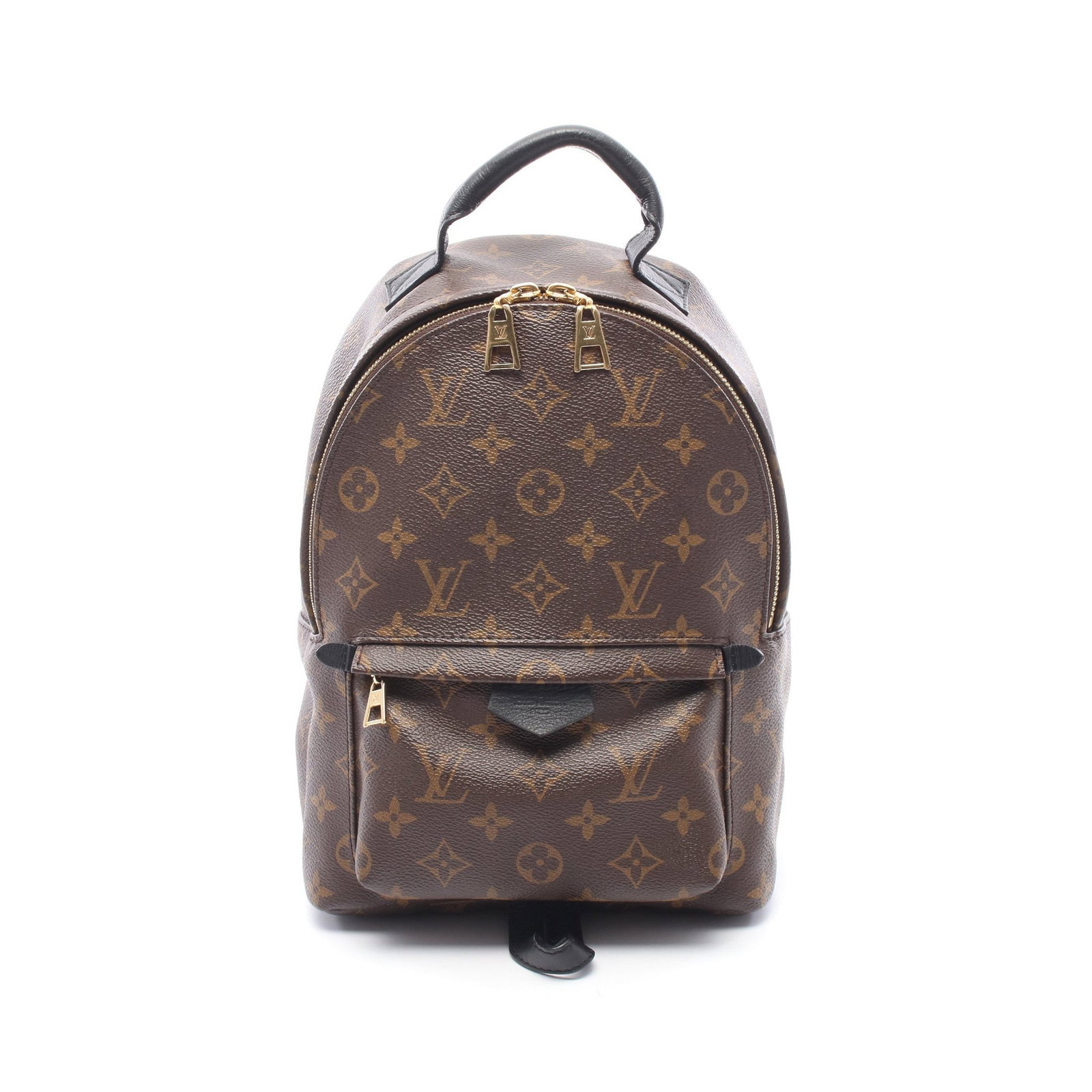 Louis Vuitton Palm Springs PM Backpack: Brown black Palm Springs PM backpack in PVC and leather, model M44871. Product no.: FL3179. Size: H30 x W20 bottom x D10 cm; handle 17 cm; strap 61-82 cm.