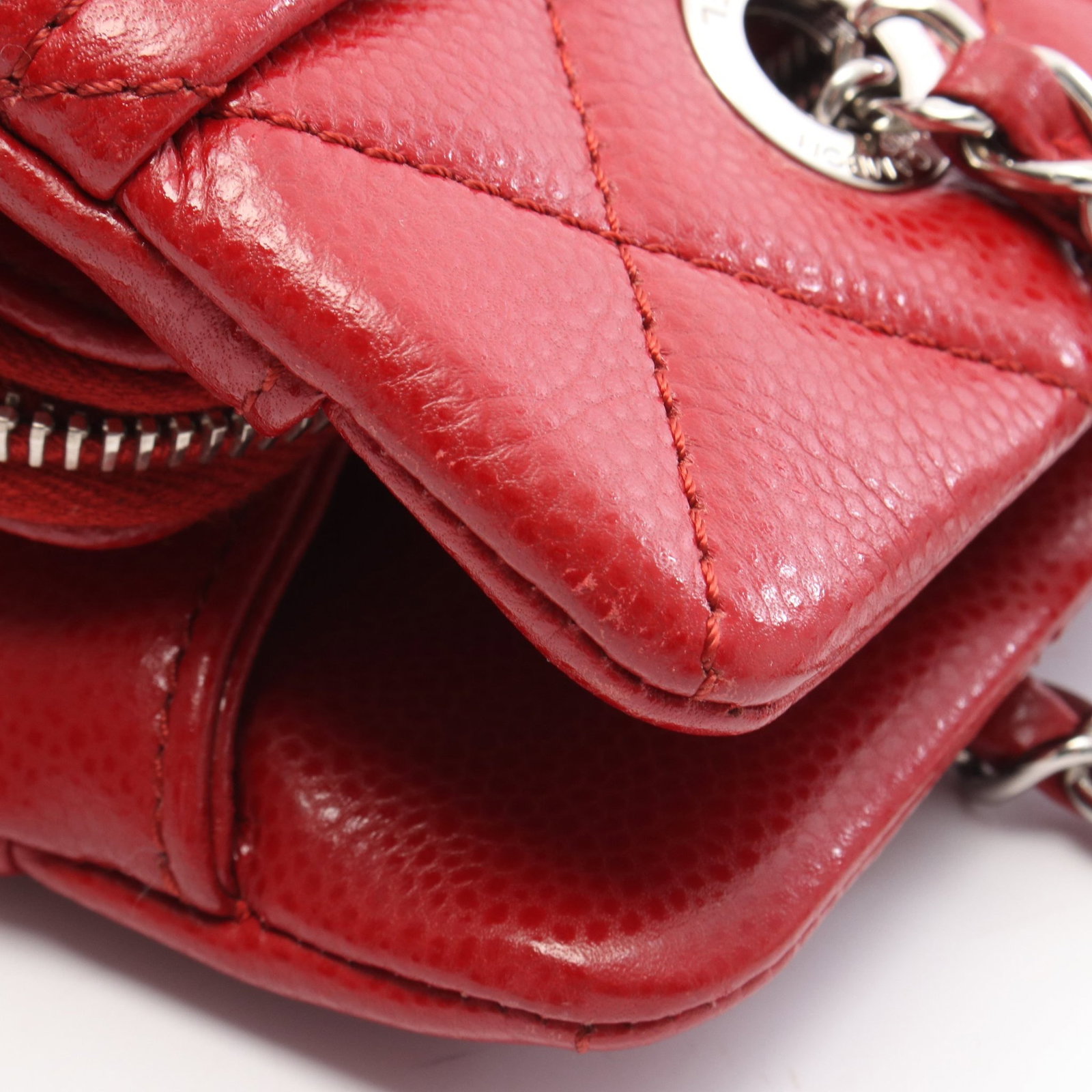 Chanel Coco Mark Chain Tote Caviar Red - 10