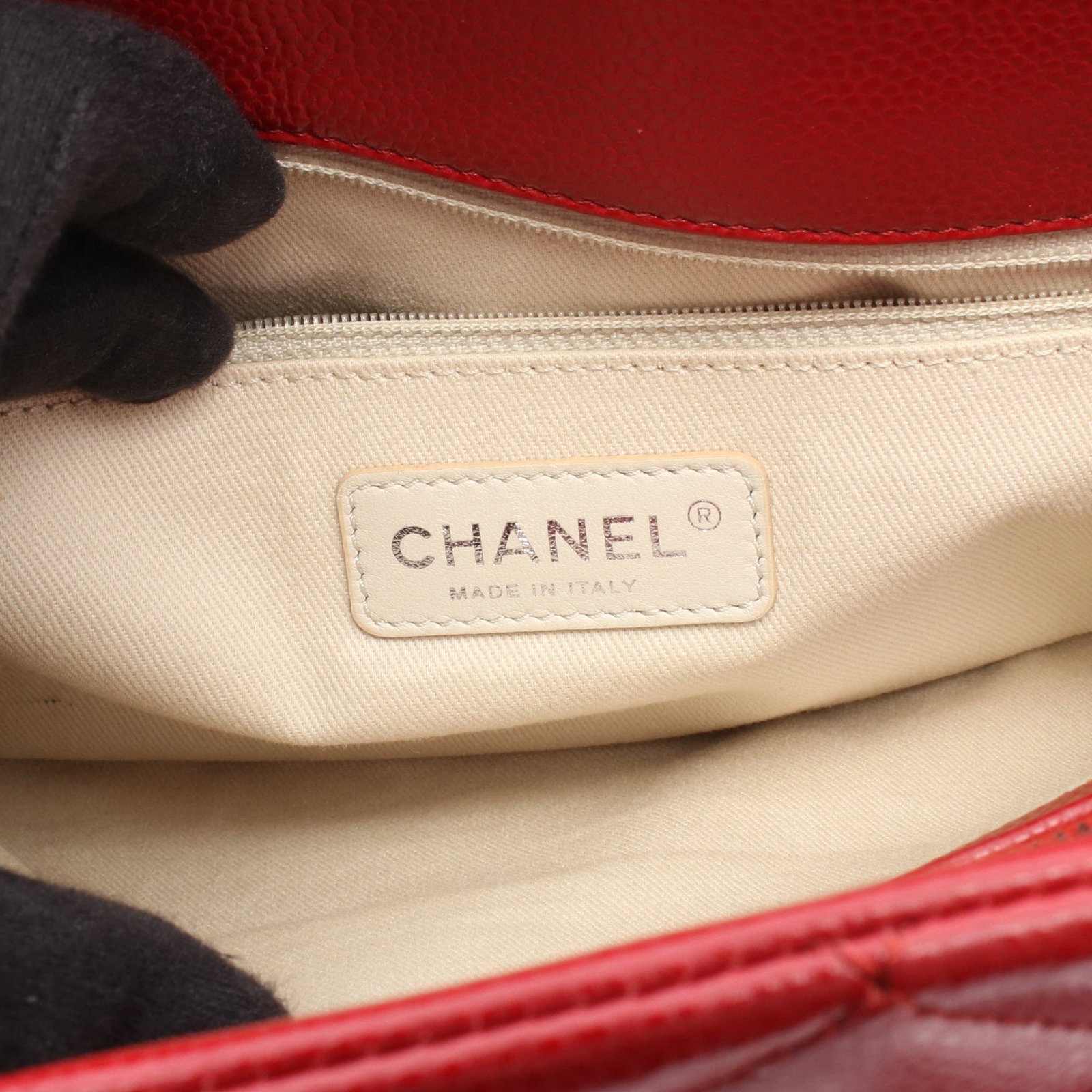 Chanel Coco Mark Chain Tote Caviar Red - 4