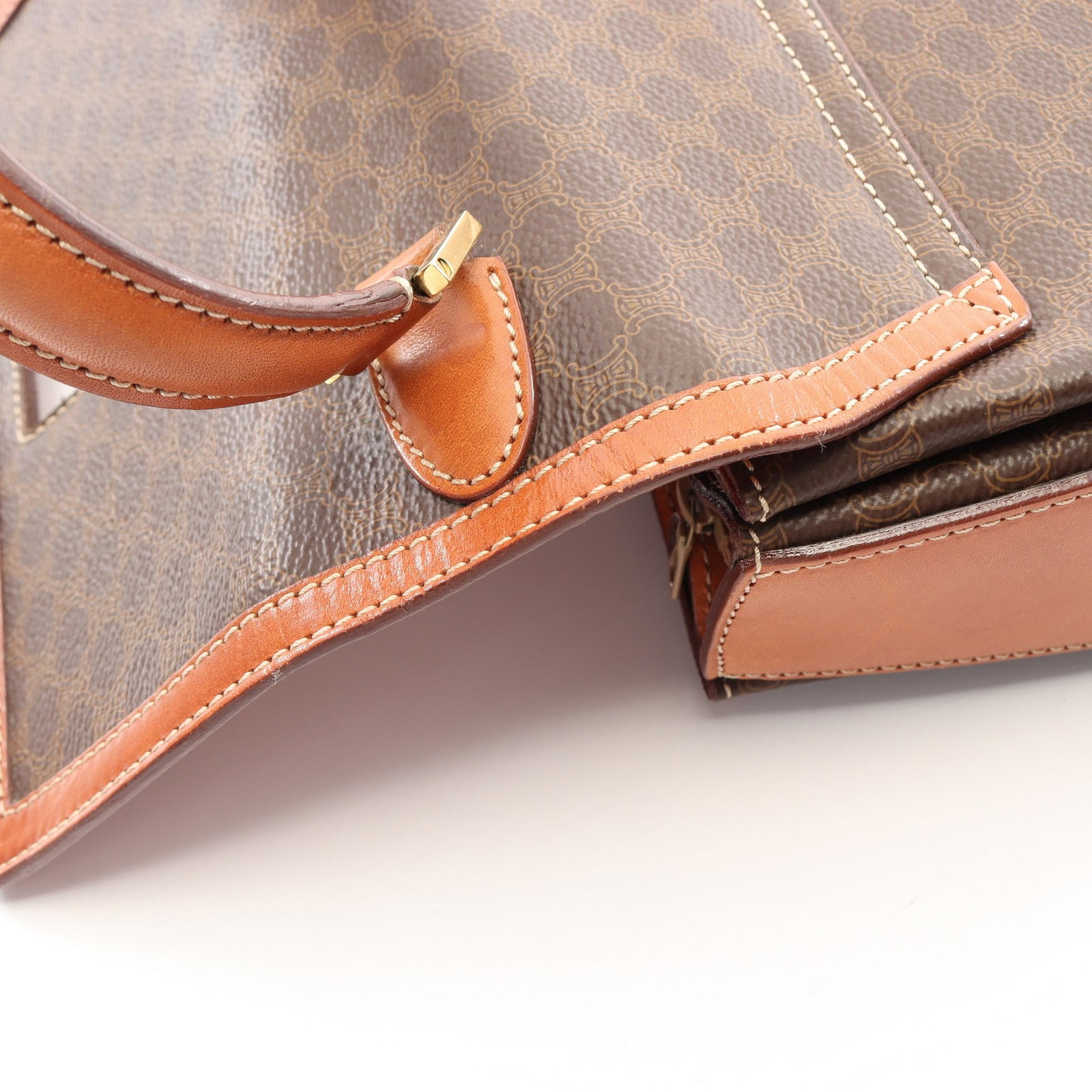 Celine Macadam 2Way Handbag Brown - 12