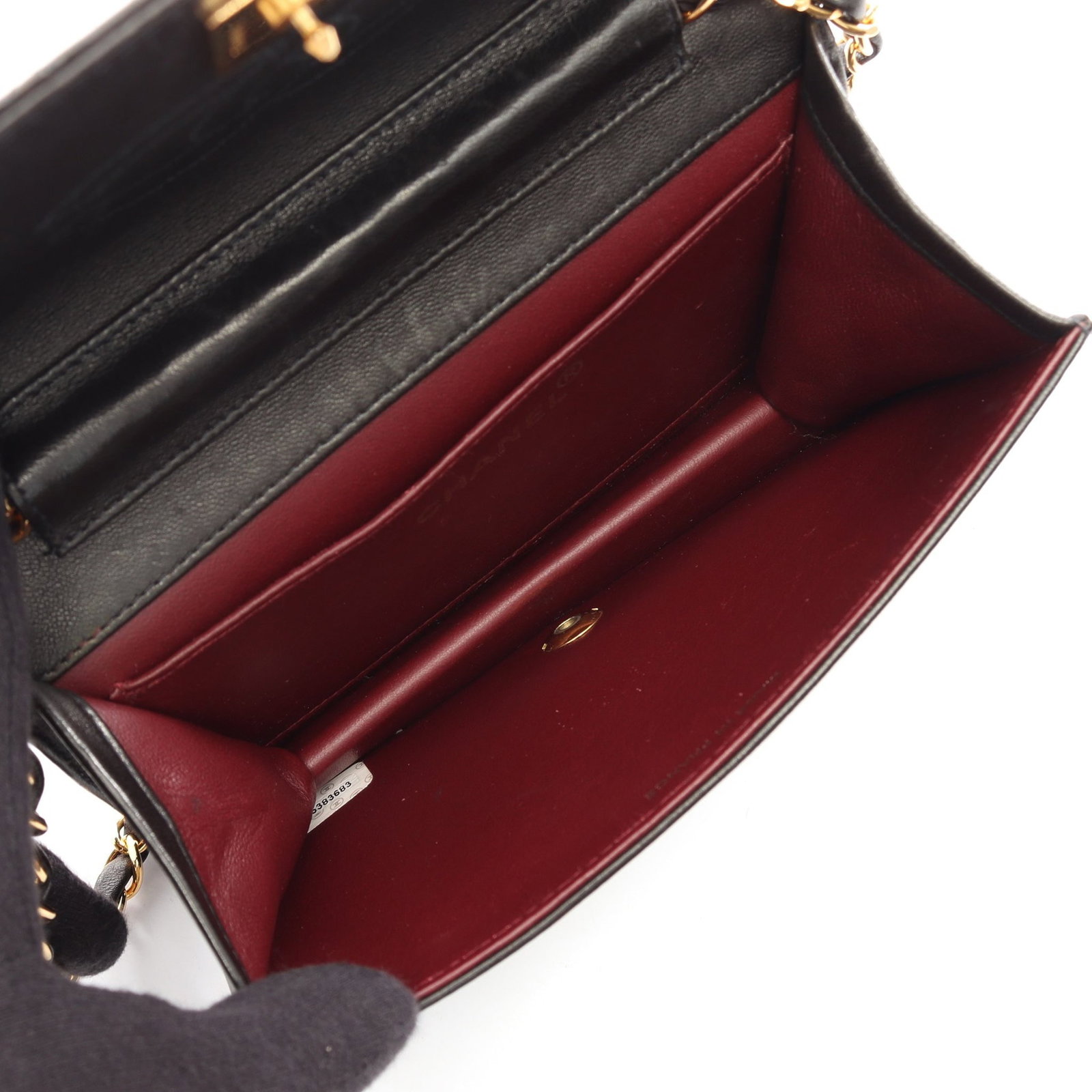 Chanel Mini Full Flap Lamb Black GHW - 3