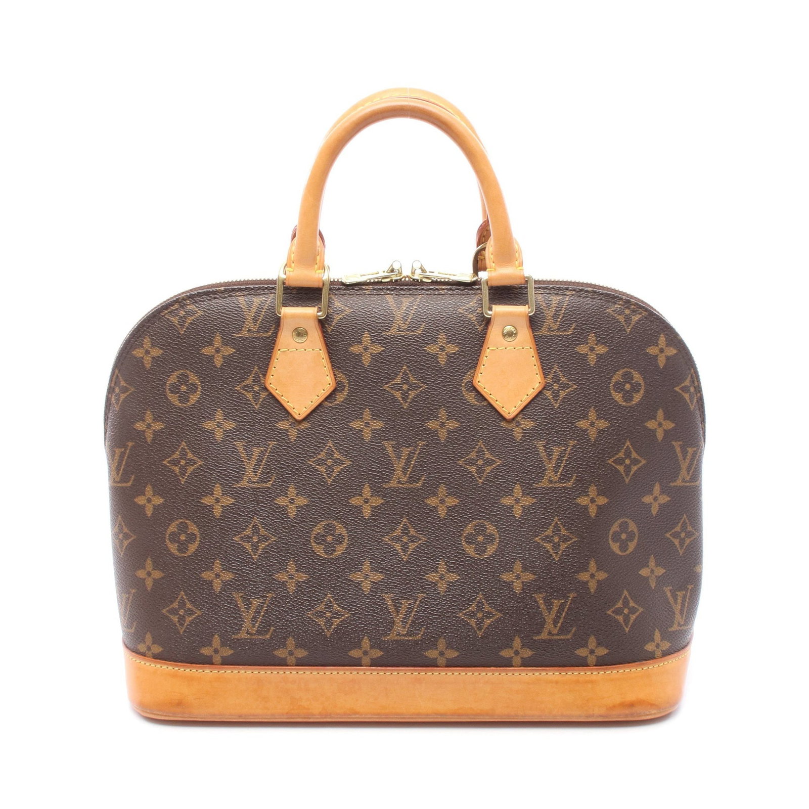 Louis Vuitton Alma PM Monogram Brown: Brown Monogram Alma PM handbag in PVC and leather, model M51130. Product no.: FL1003. Size: H23.5 x W32 bottom x D16 cm; handle 29 cm.