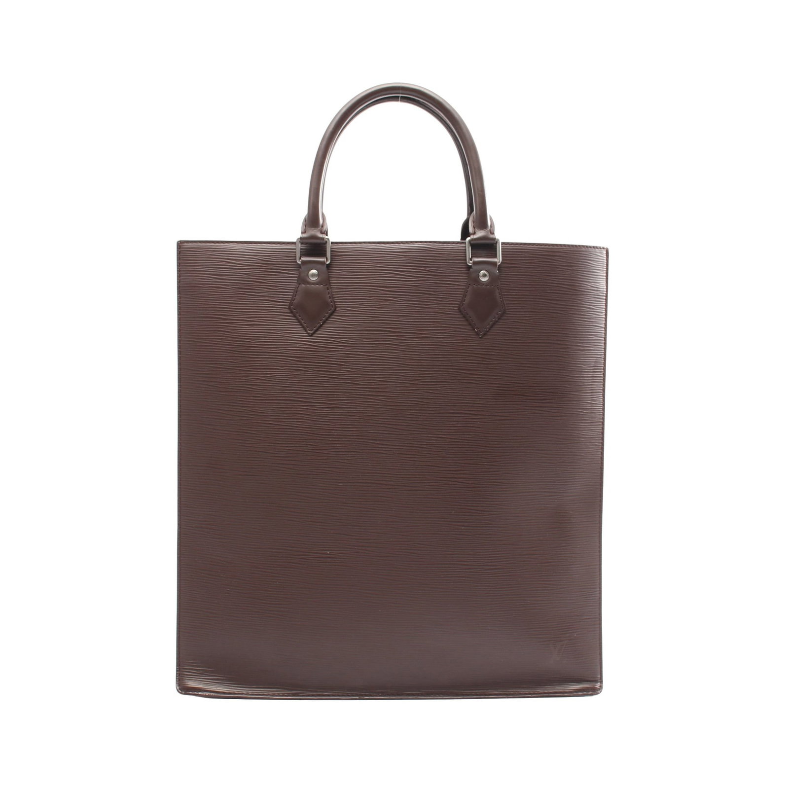 Louis Vuitton Sac Plat Epi Mocha: Dark brown Sac Plat Epi Mocha handbag tote in leather, model M5908D. Product no.: RI0054. Size: H37 x W36 x D9 cm; handle 37 cm.