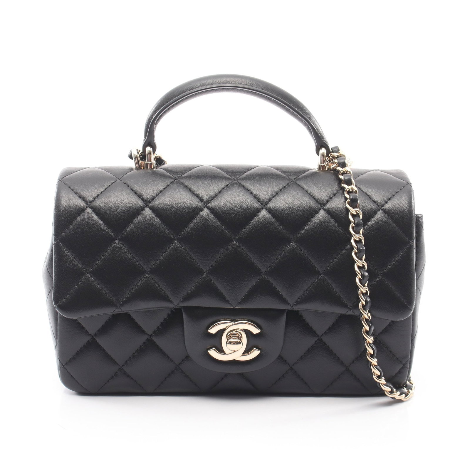 Chanel Top Handle Mini Flap Black (1 of 11)