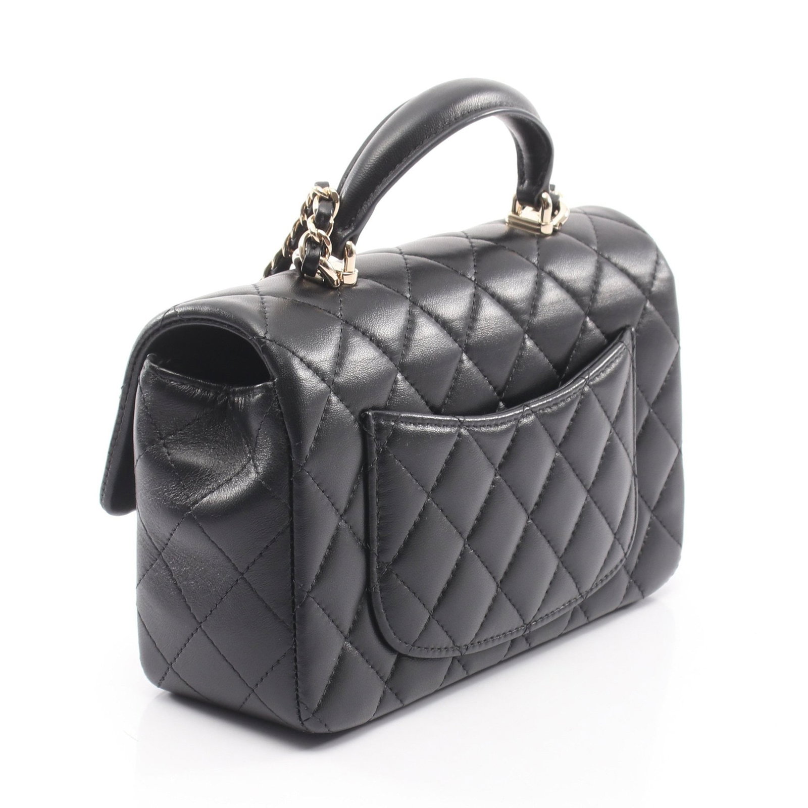 Chanel Top Handle Mini Flap Black - 2