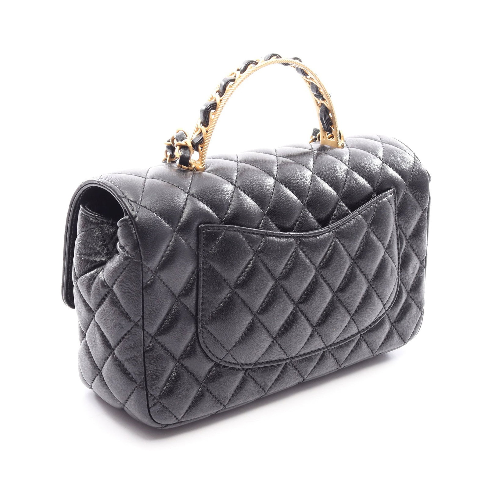 Chanel Top Handle 2Way Black GHW - 2