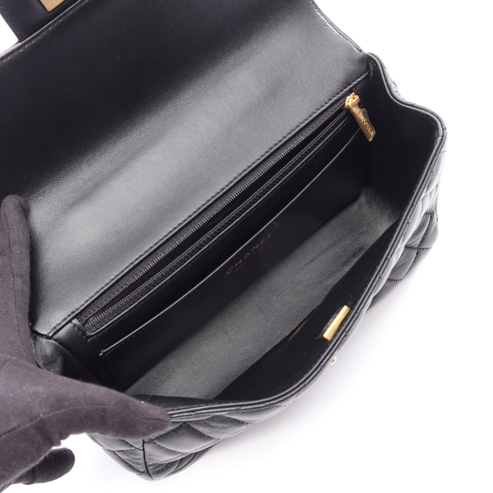 Chanel Top Handle 2Way Black GHW - 3