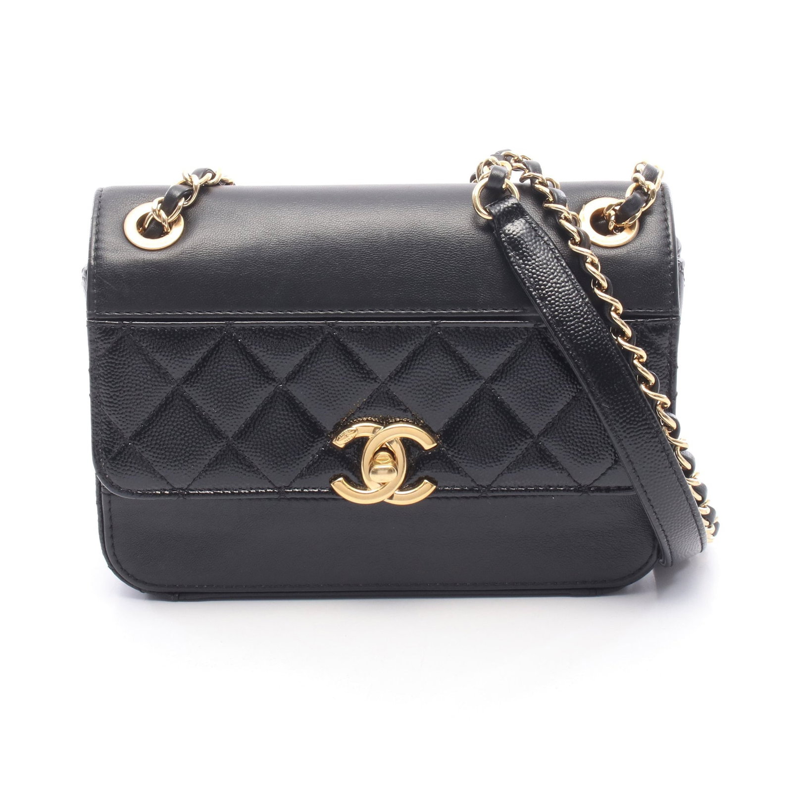 Chanel Mini Chain Shoulder Black GHW (1 of 8)