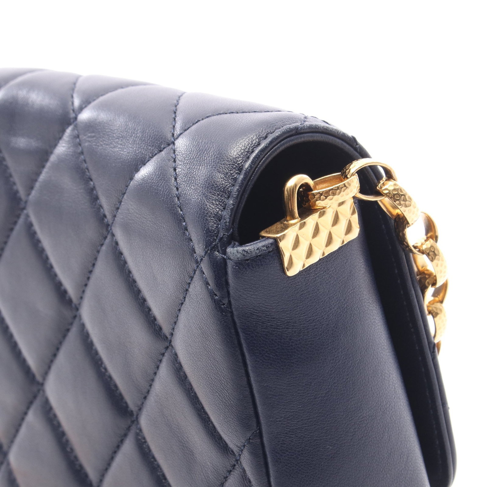 Chanel Small Flap Lamb Navy GHW - 13