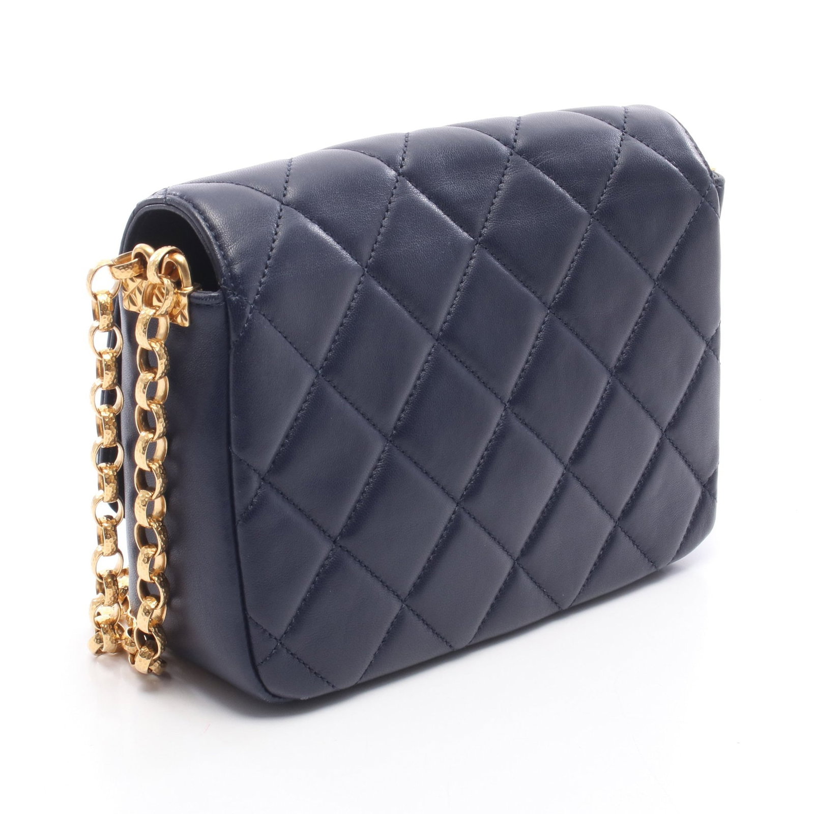 Chanel Small Flap Lamb Navy GHW - 2