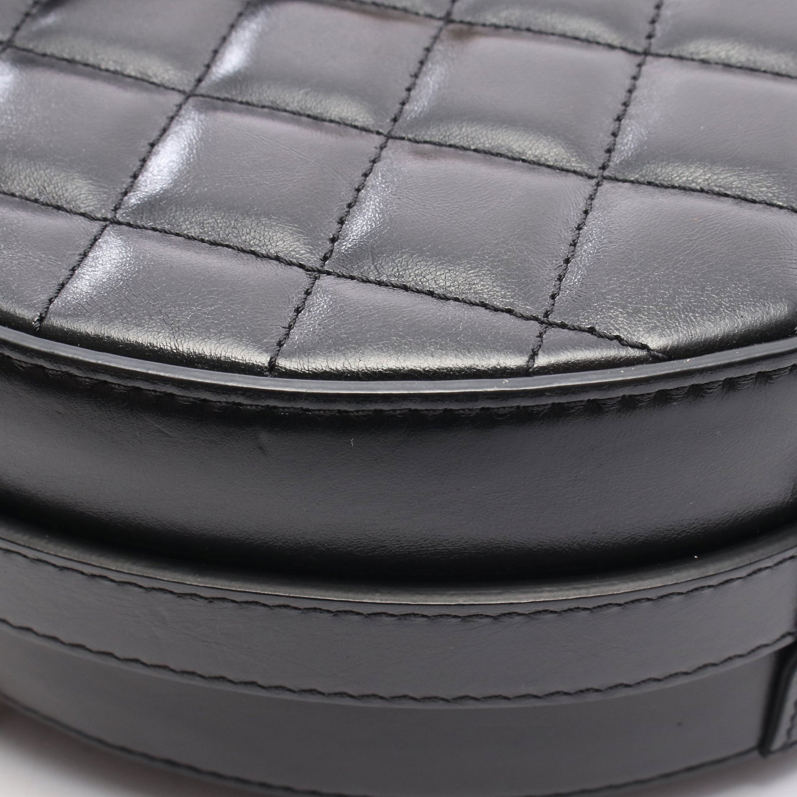 Chanel Round Chain Handbag Black GHW - 8