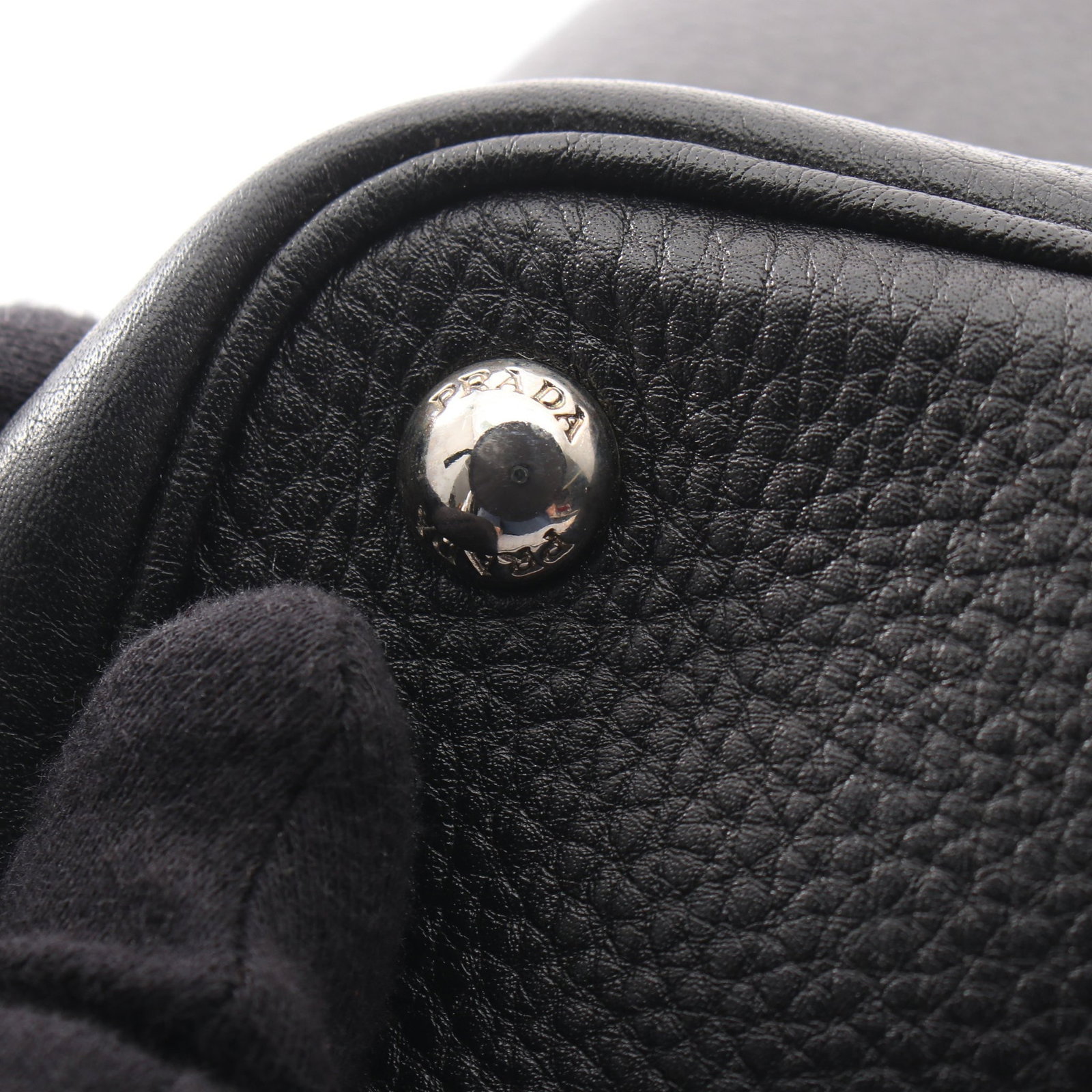 Prada Triangle Logo 2Way Tote Black - 8