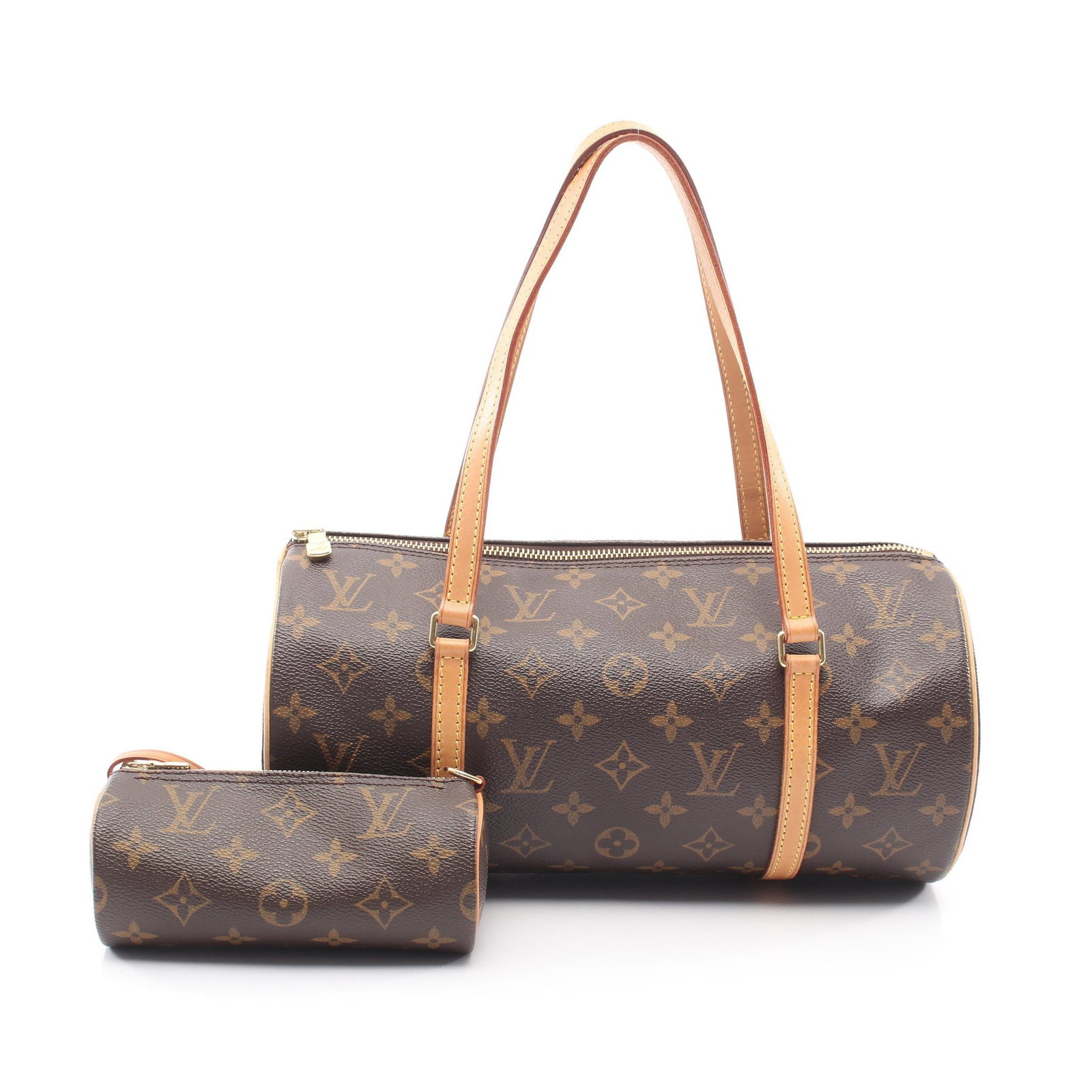 Louis Vuitton Papillon 30 Monogram Brown: Brown Monogram Papillon 30 handbag in PVC and leather, model M51385. Accessories: pouch. Product no.: SP0013. Size: H15 x W30 x D15 cm; handle 50 cm.