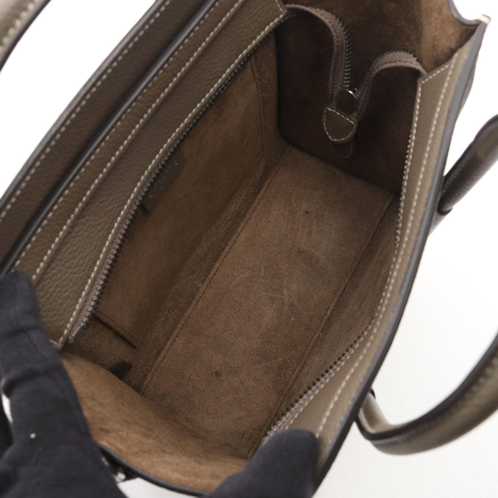 Celine Luggage Nano Gray Beige - 3