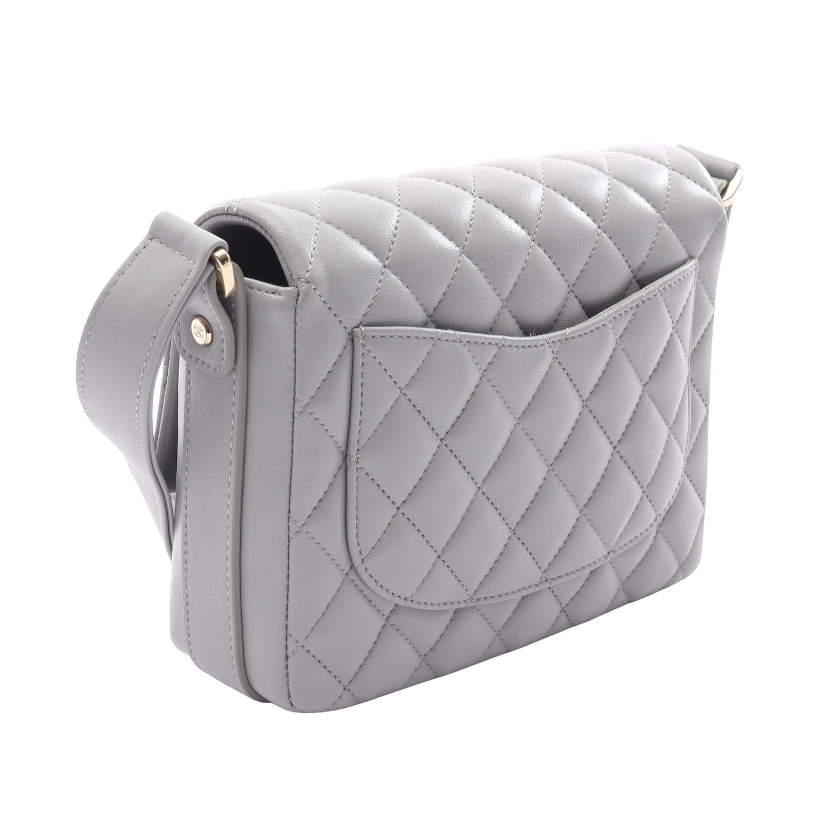 Chanel Frill Shoulder Lamb Gray GHW - 2