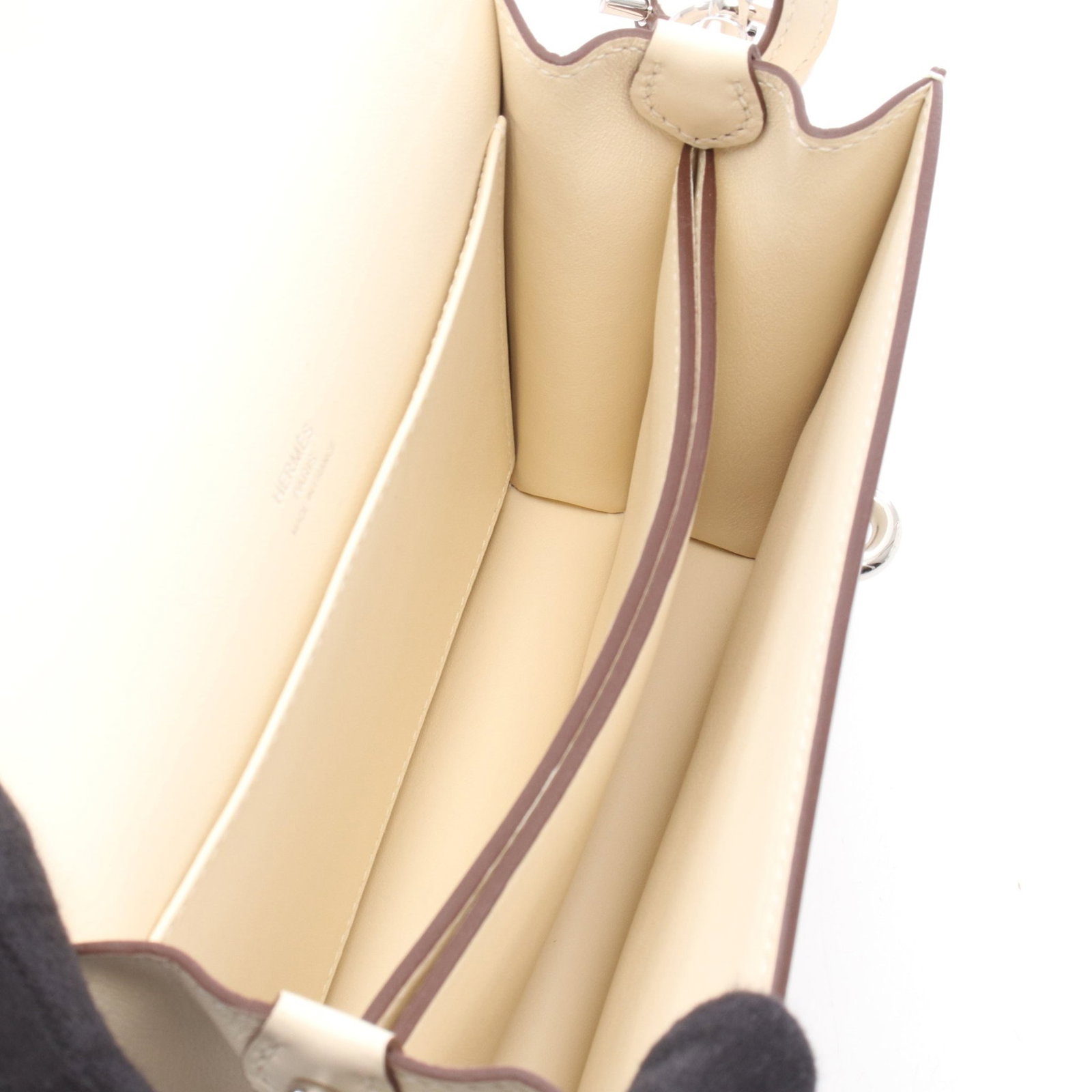 Hermes Roulis Mini Nata Ivory SHW - 3