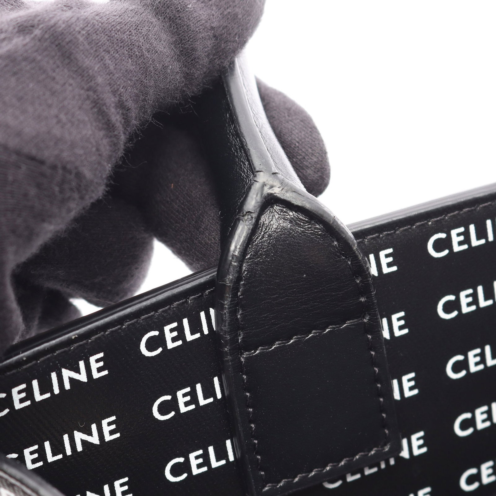 Celine Small Vertical Cabas Black White - 7