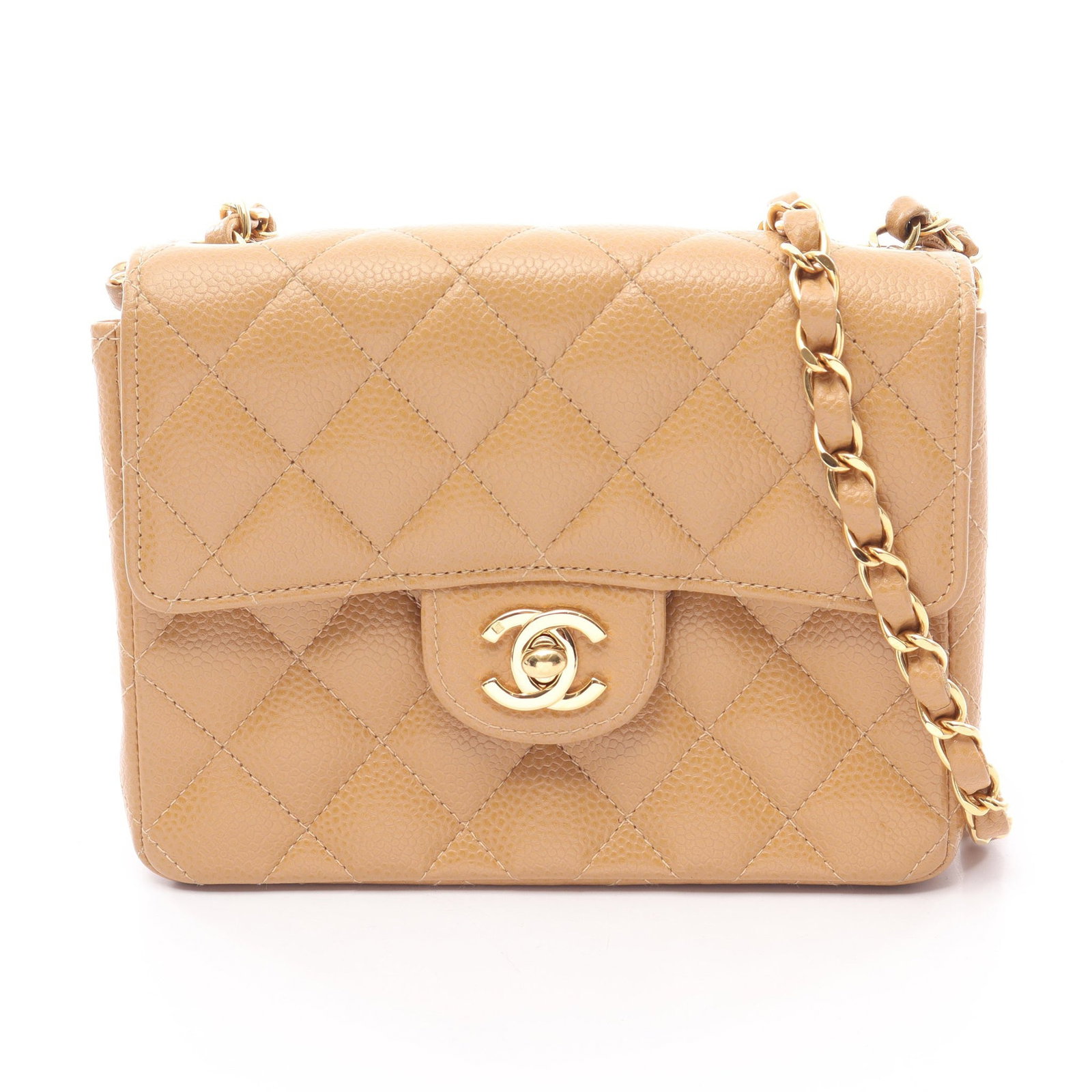 Chanel Mini Matelasse Caviar Beige GHW (1 of 8)