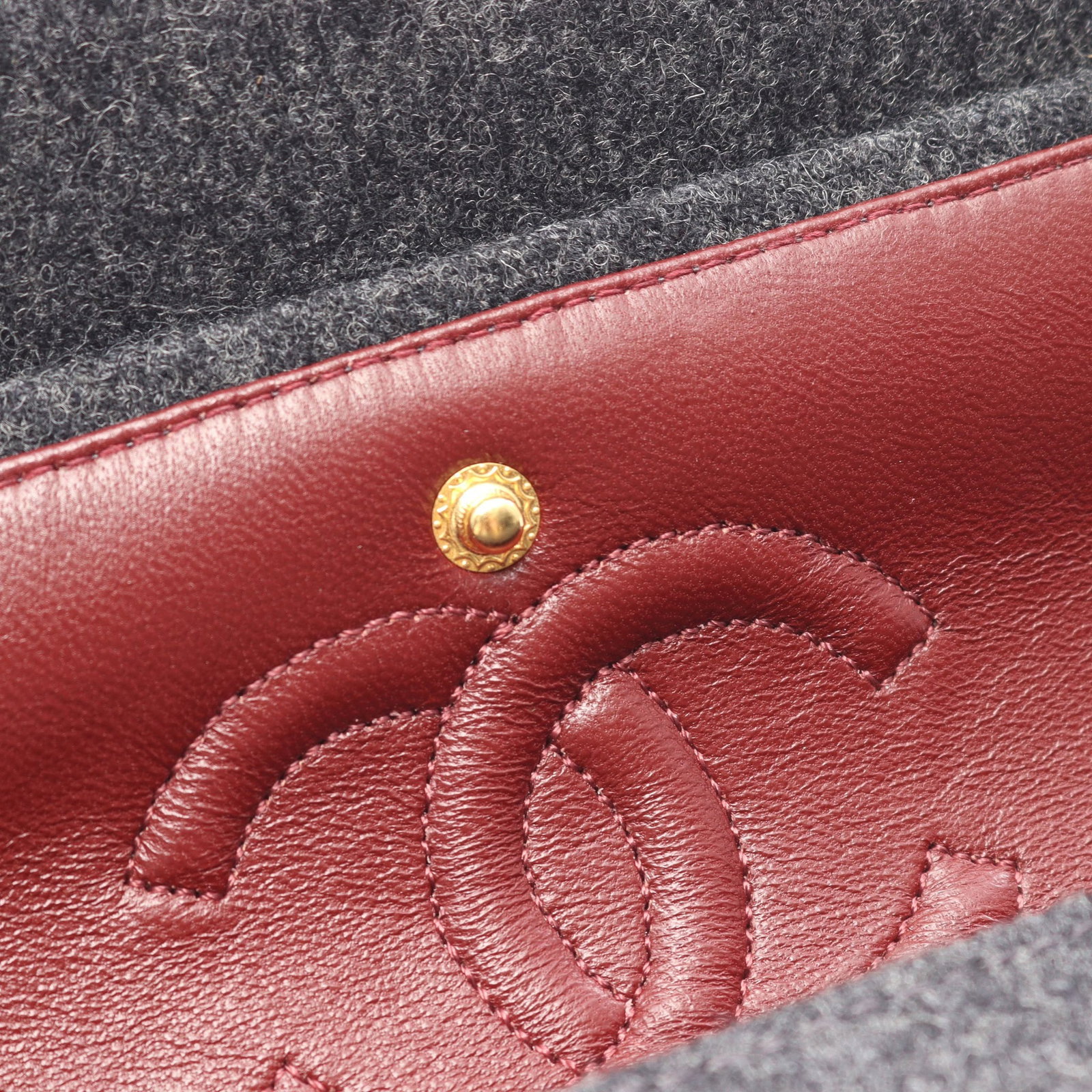 Chanel Double Flap 23 Wool Gray GHW - 6
