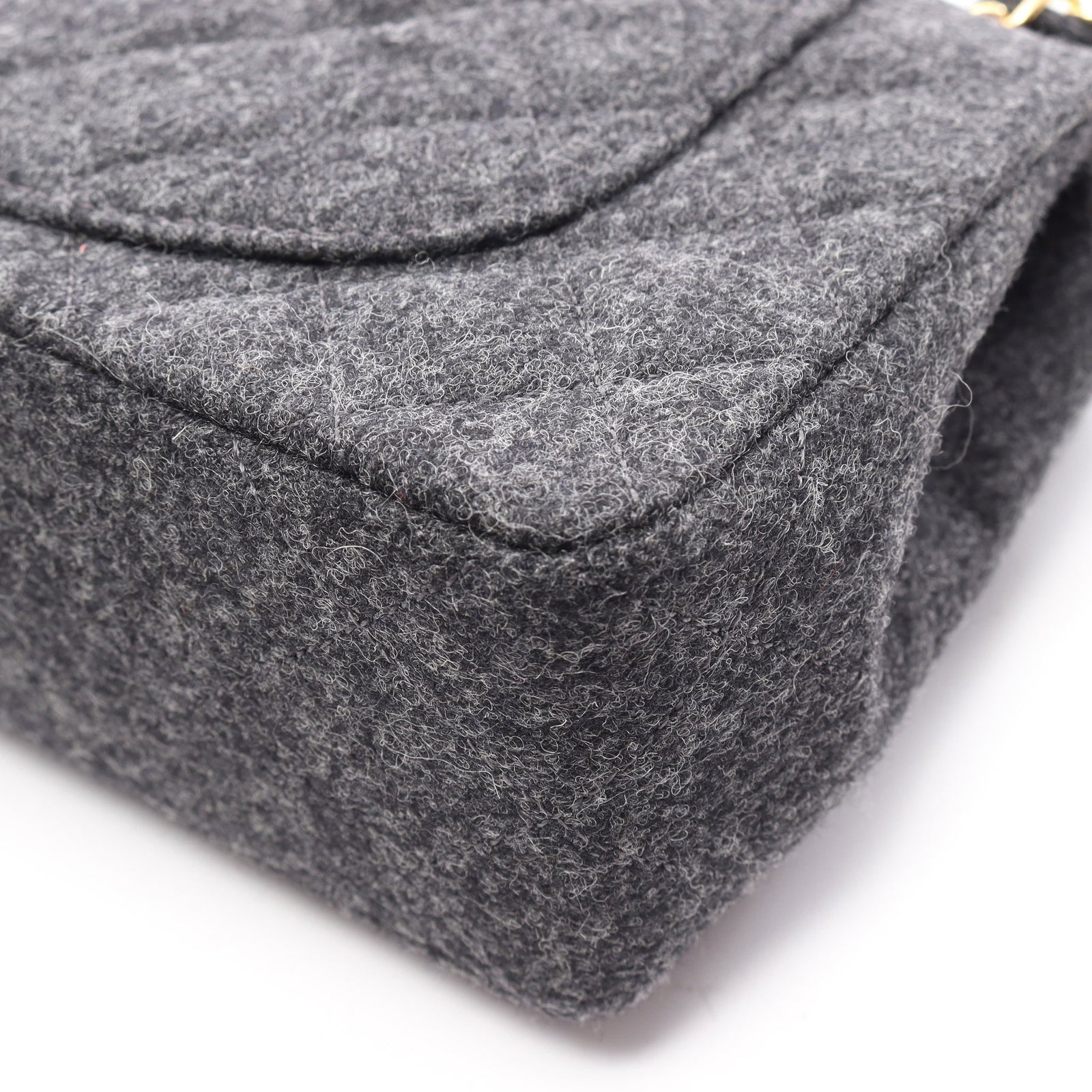 Chanel Double Flap 23 Wool Gray GHW - 7
