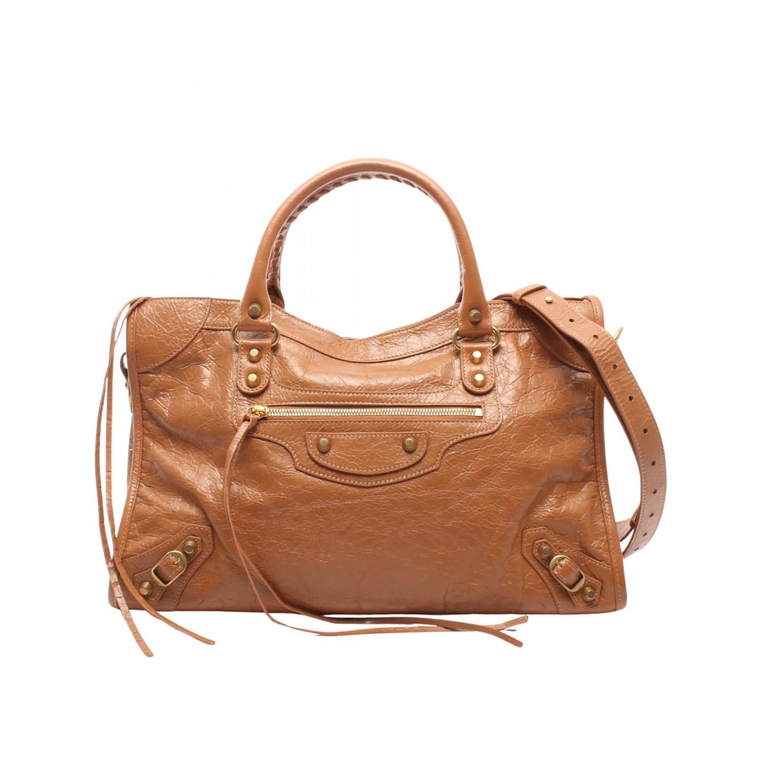 Balenciaga City Medium 2Way Brown: Brown City Medium 2WAY handbag in leather. Accessories: storage bags, shoulder strap. Size: W38 x H25 x D11 cm; handle 38 cm; strap 85-109 cm. Size note: -.