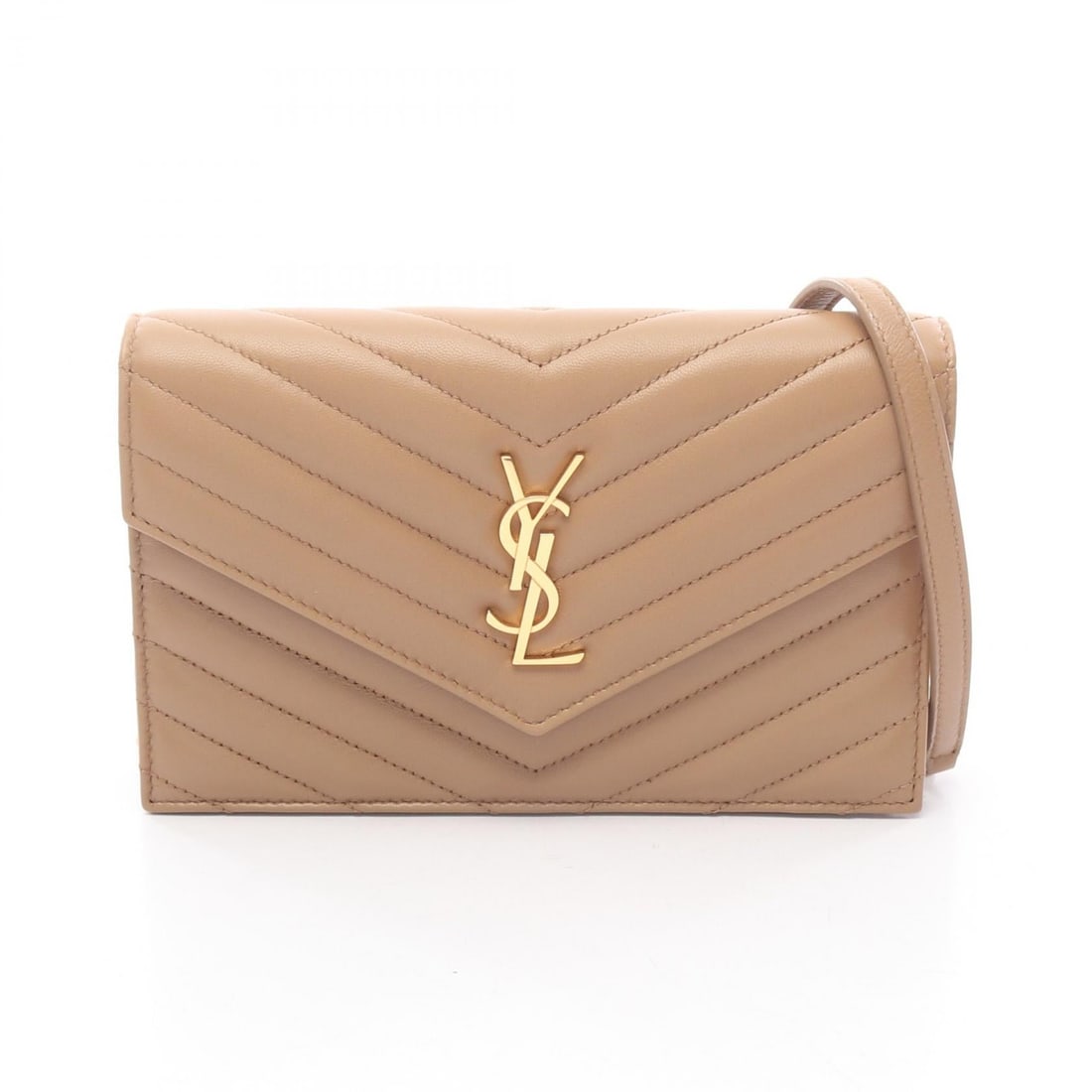 Saint Laurent Cassandra Envelope Beige: Beige Cassandra Envelope shoulder bag in leather. Accessories: storage box, storage bags. Size: W19 x H12 x D4 cm; strap max 115 cm. Size note: -.