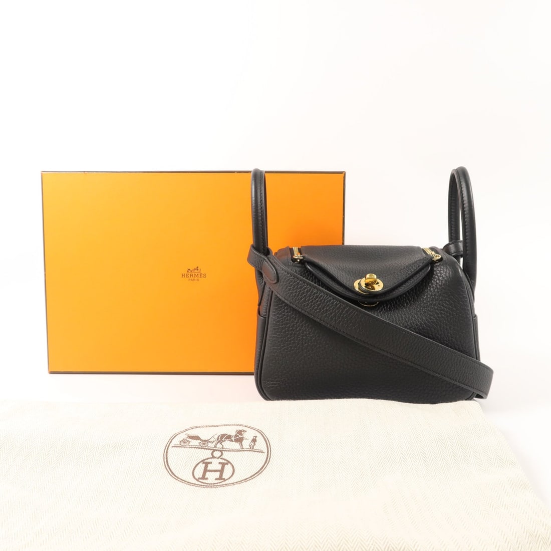 Hermes Mini Lindy Clemence Noir - 9
