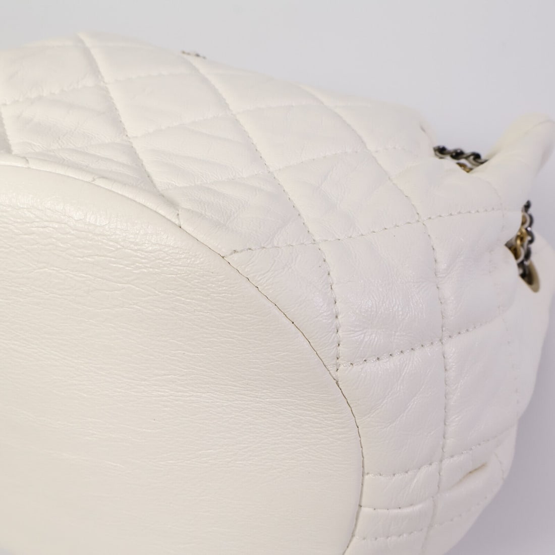Chanel Drawstring Bucket White - 11