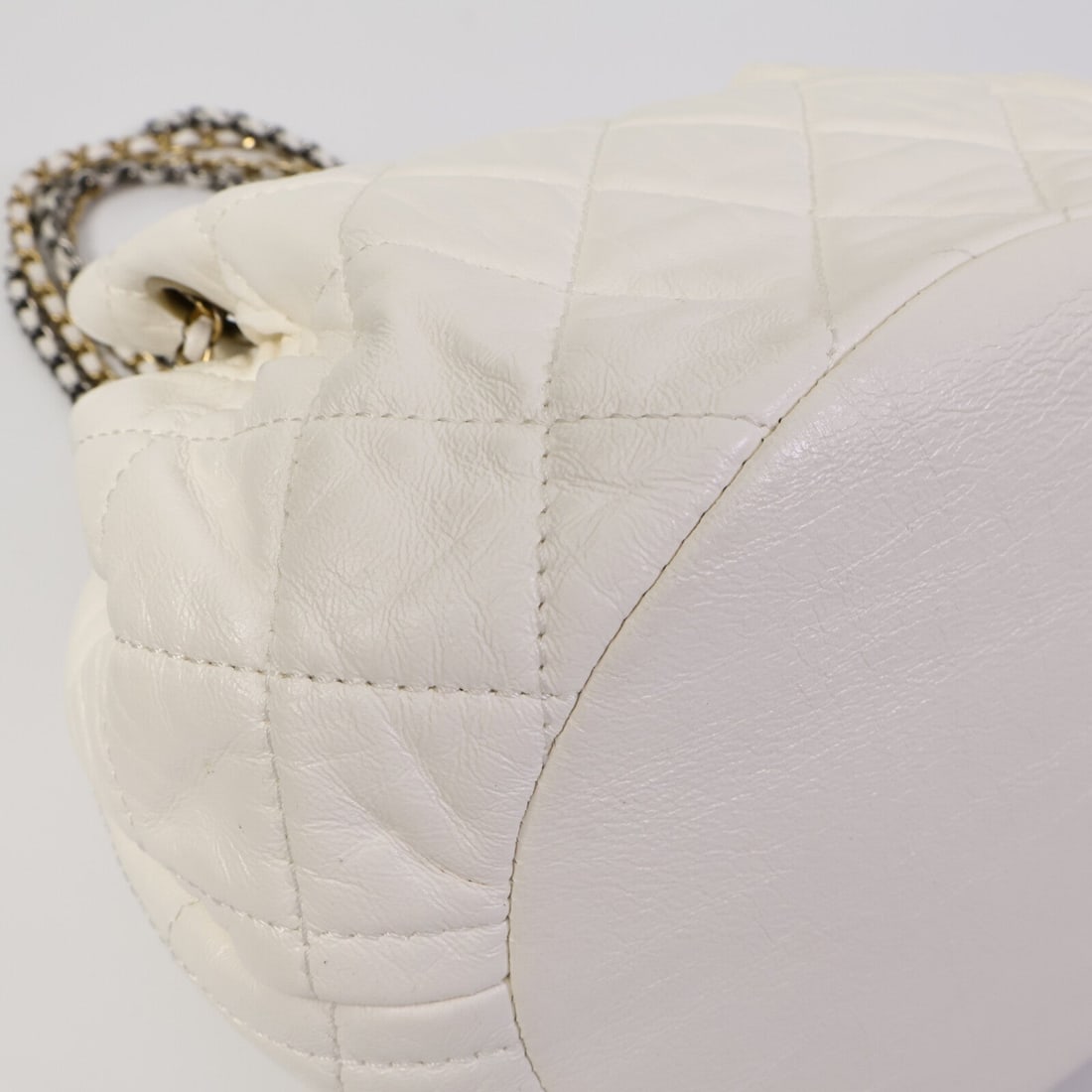 Chanel Drawstring Bucket White - 12
