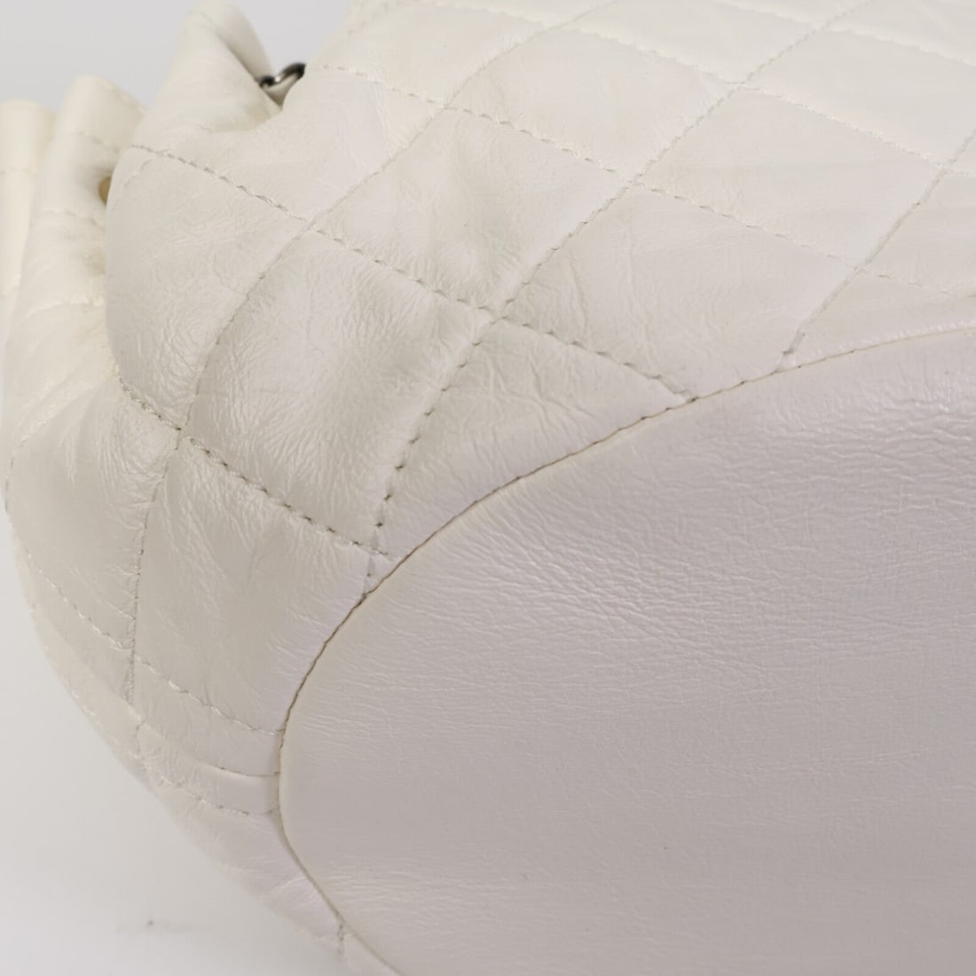 Chanel Drawstring Bucket White - 14