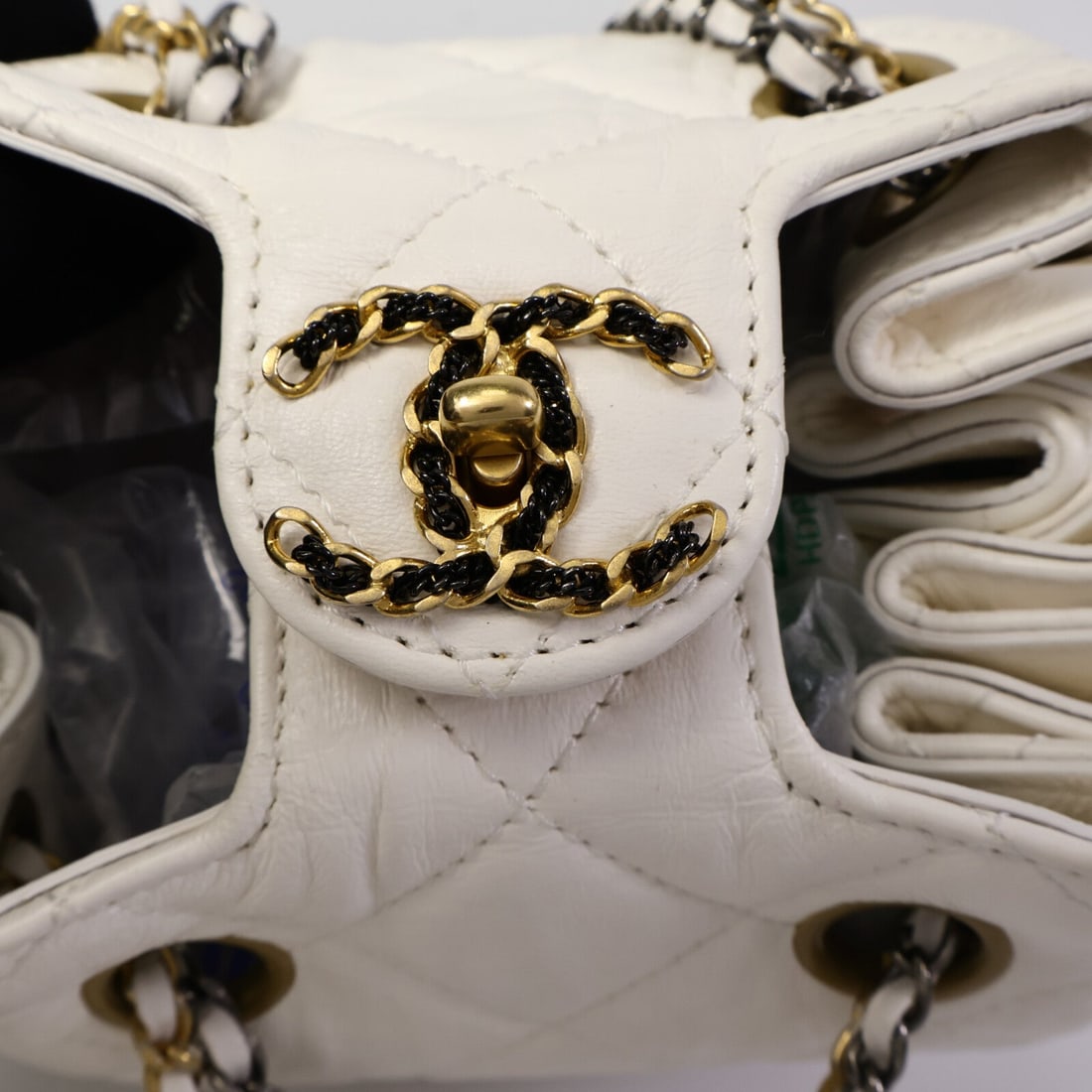 Chanel Drawstring Bucket White - 7
