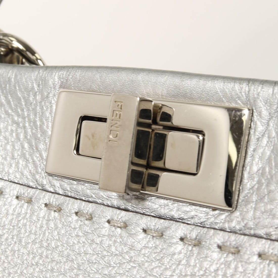 Fendi Peekaboo Medium 2Way Calf Silver - 10