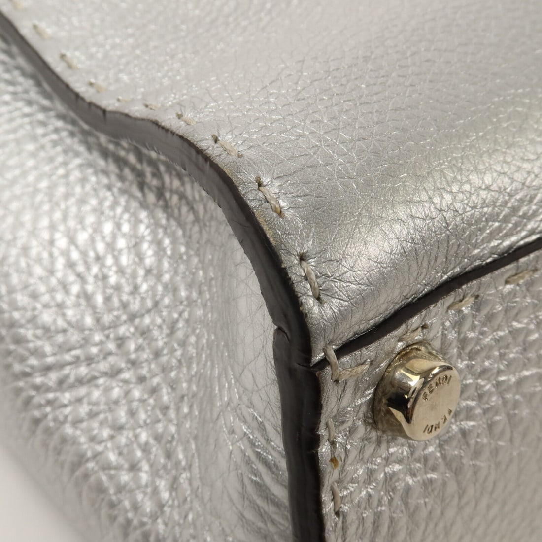 Fendi Peekaboo Medium 2Way Calf Silver - 12