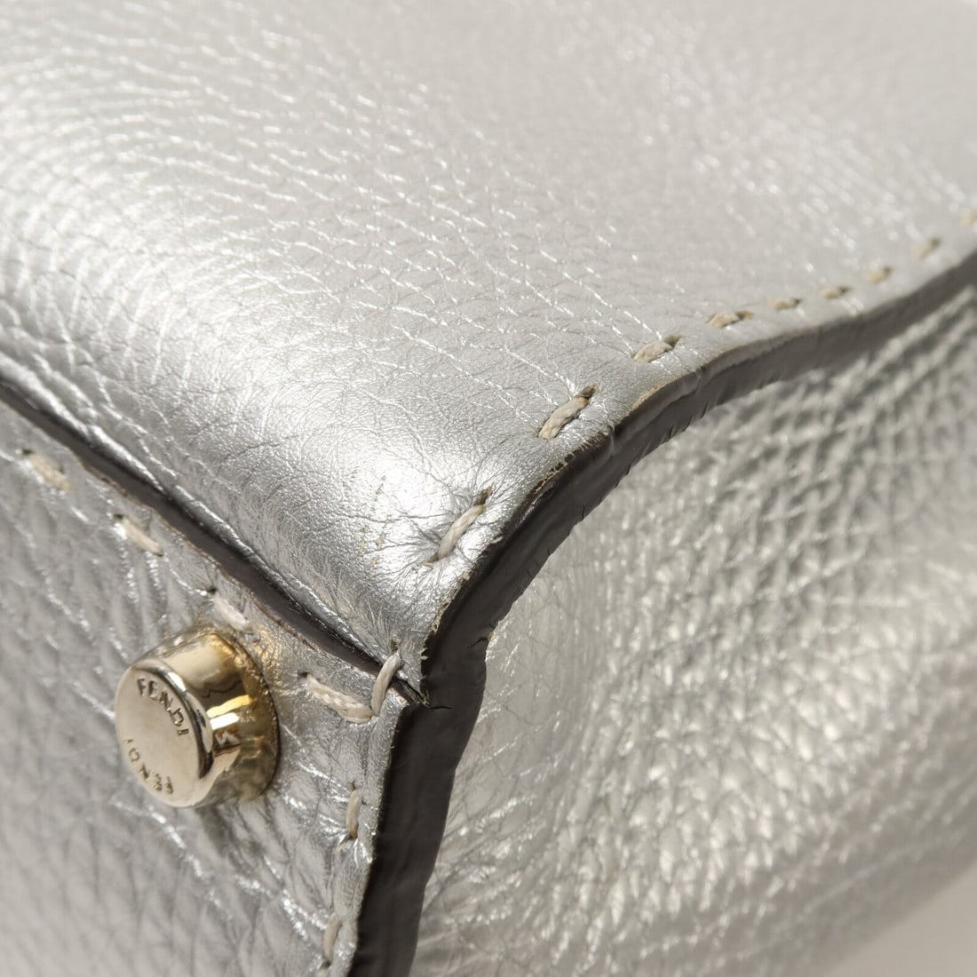 Fendi Peekaboo Medium 2Way Calf Silver - 13