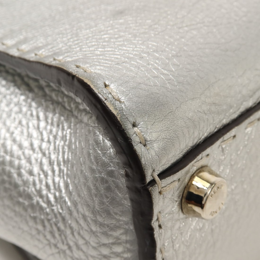 Fendi Peekaboo Medium 2Way Calf Silver - 14