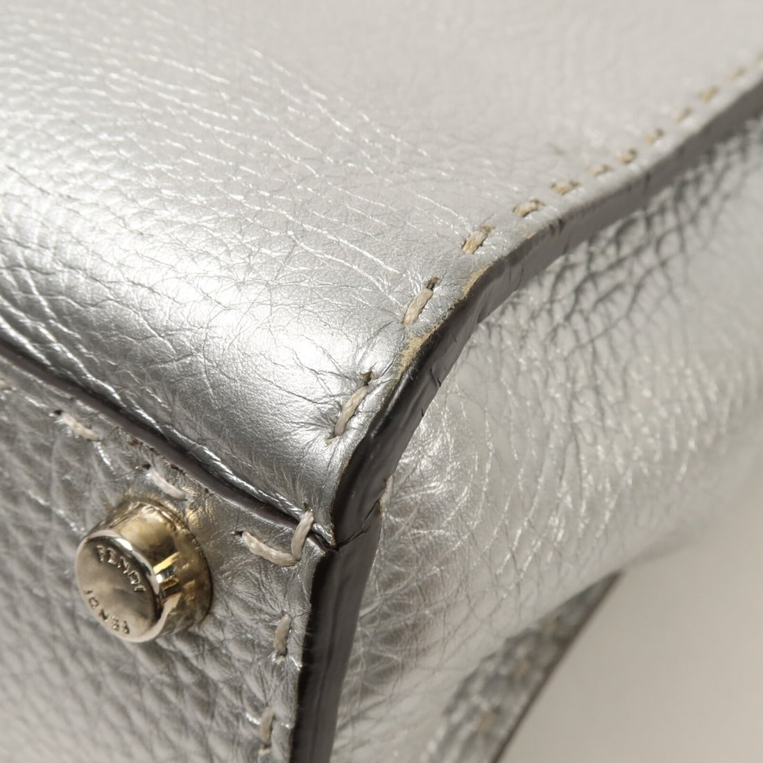 Fendi Peekaboo Medium 2Way Calf Silver - 15
