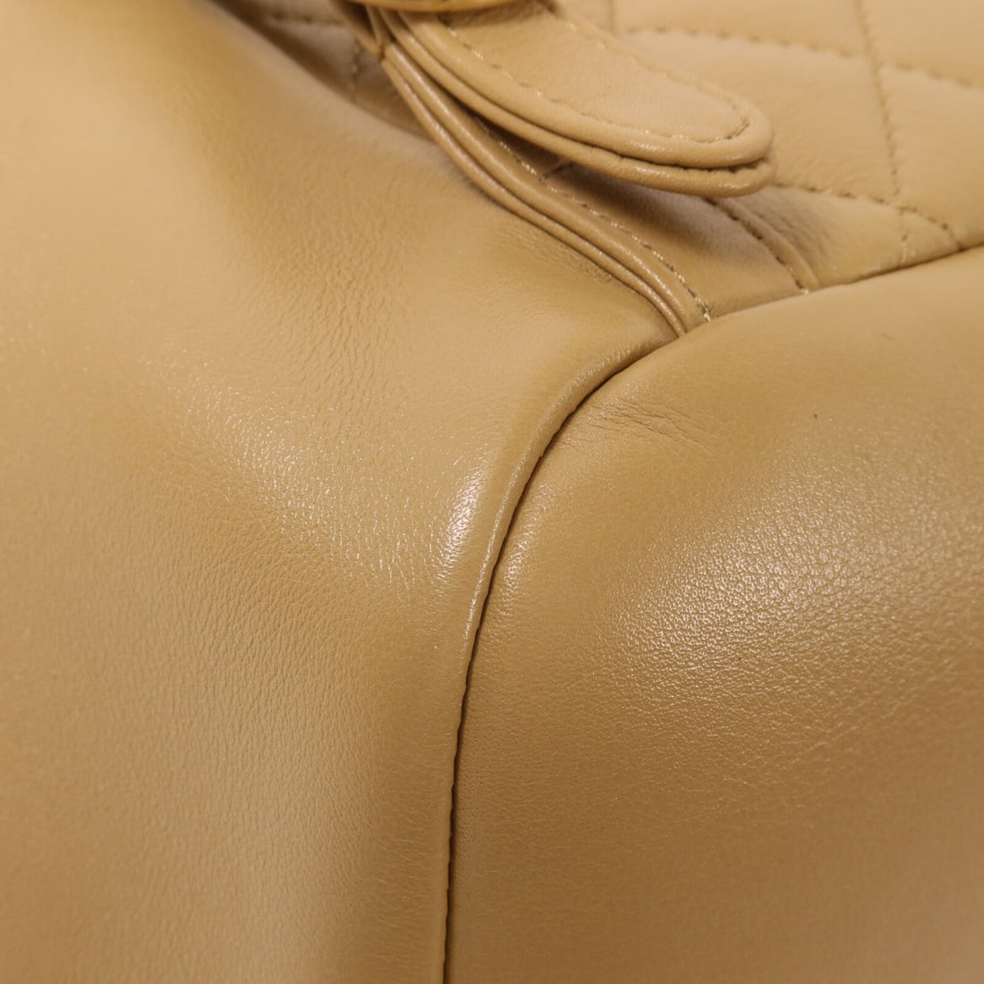 Chanel Chain Backpack Lamb Beige GHW - 13