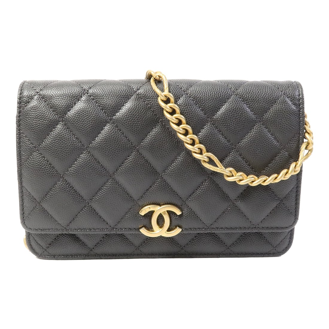 Chanel Wallet On Chain Gray: GHW. Gray Wallet On Chain shoulder bag in calfskin, model AP2332. Accessories: storage box, storage bags, hologram sticker. Product no.: C3E1JTA0. Size: W19.5 x H12.5 x D4 cm; shoulder max 108 cm.