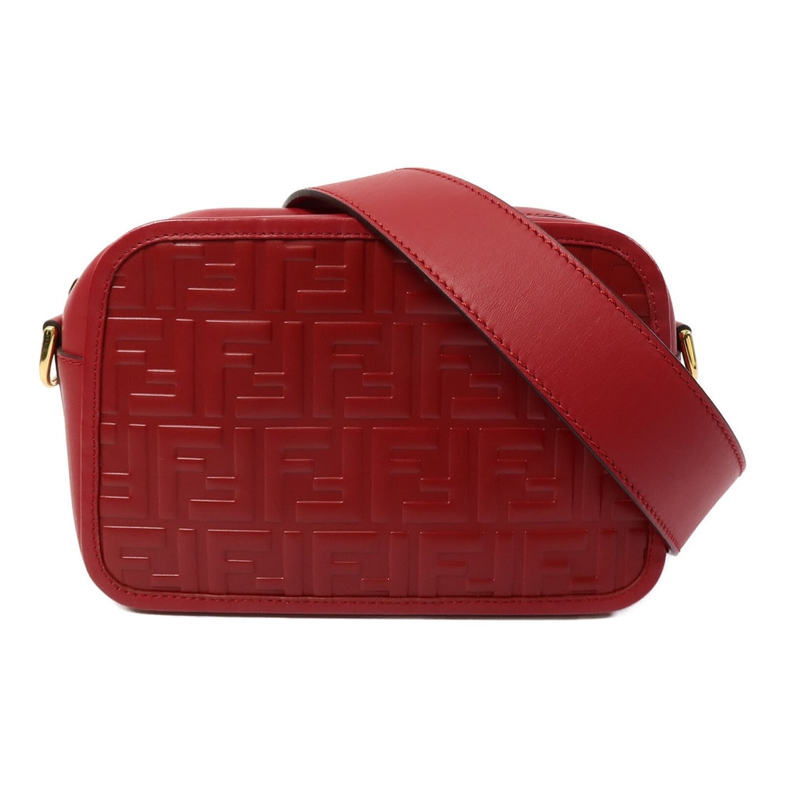 Fendi Zucca Camera Red: GHW. Red Zucca Camera shoulder bag in calfskin, model 8BT287. Accessories: storage bags, shoulder strap. Product no.: A41K5198-0397. Size: W23 x H15 x D8.5 cm; shoulder 113-123 cm.