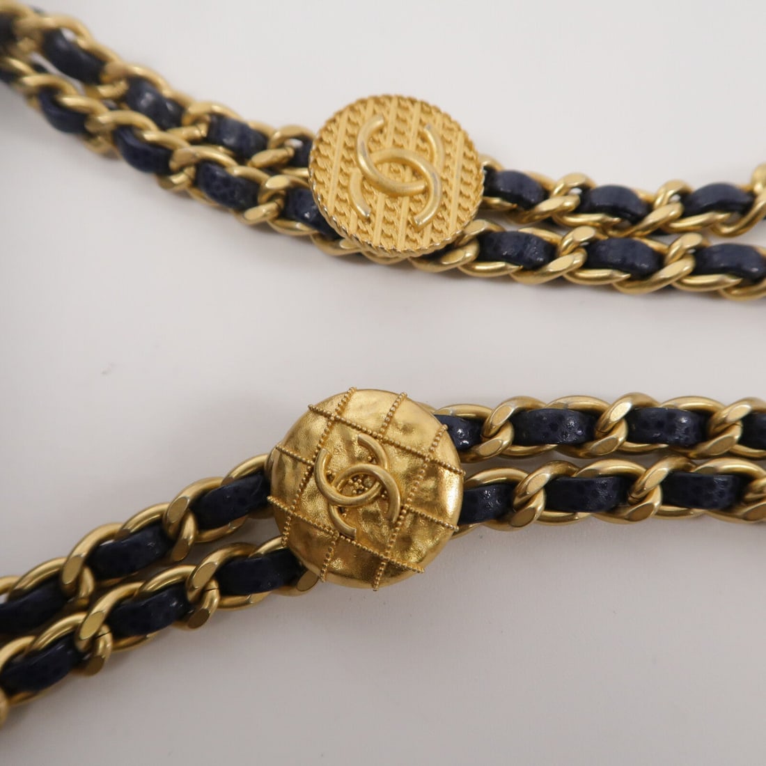 Chanel Chain Shoulder Navy GHW - 9