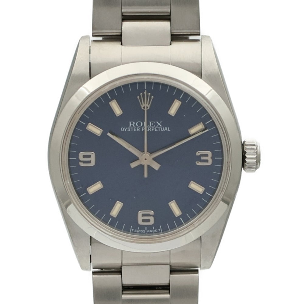 Rolex Oyster Perpetual Auto SS Black: Automatic watch in stainless steel, black color. Accessories: storage box, guarantee, piece. Case diameter 24mm; max arm circumference 15cm; band width 10-12mm.