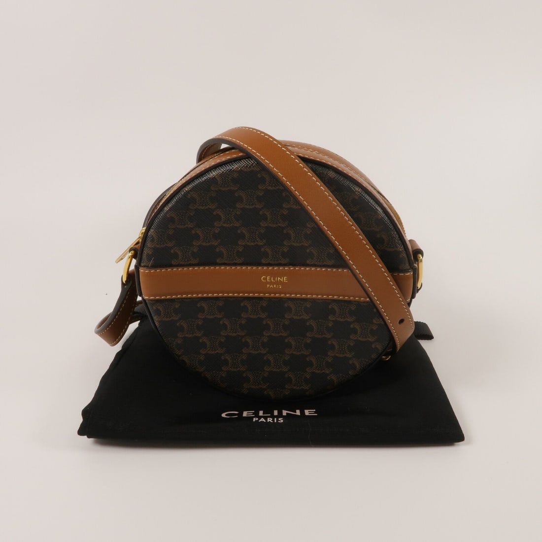 Celine Round Purse Strap Brown - 9