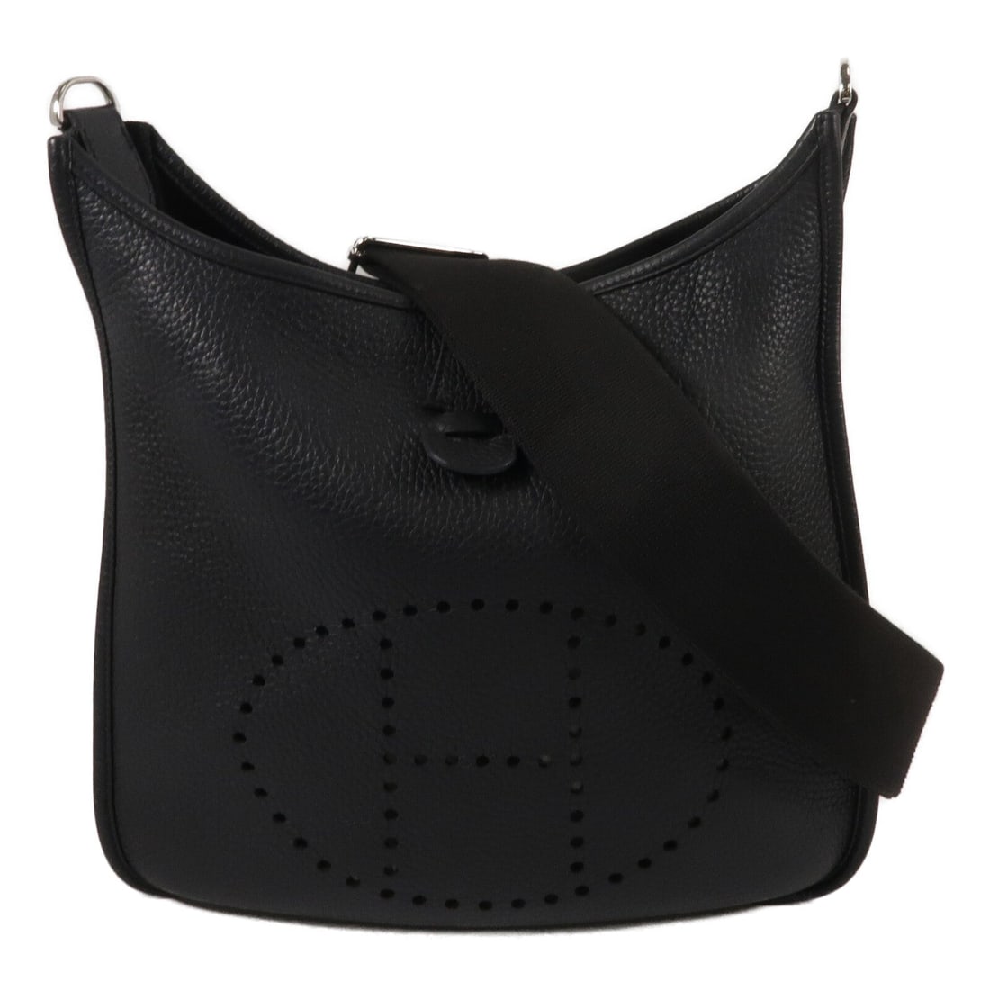 Hermes Evelyne PM Clemence Noir: PHW. Noir black Evelyne PM shoulder bag in Taurillon Clemence calfskin. Accessories: storage bags, shoulder strap. Product no.: W BF 006 ZBW stamped (manufactured in 2024). Size: W29 x H30 x D8 cm;