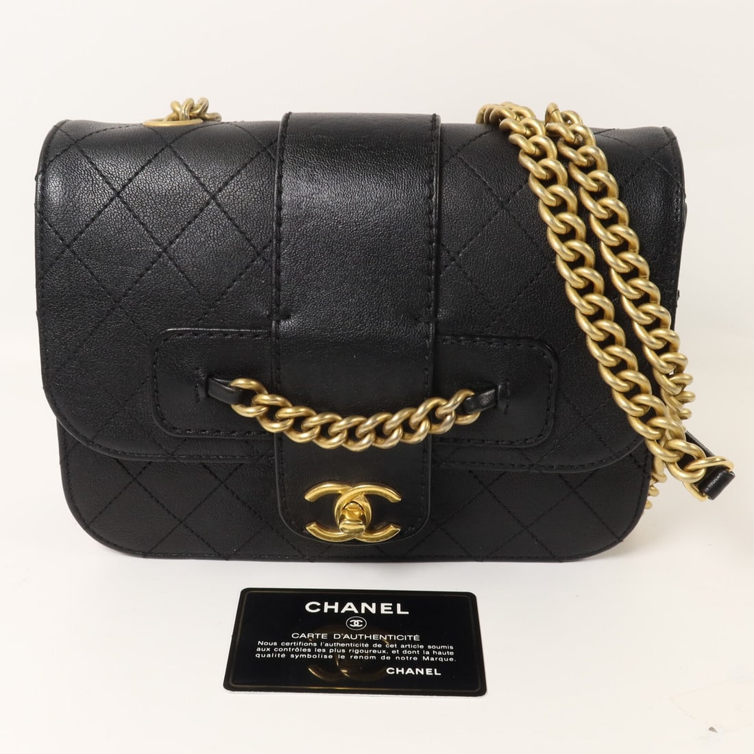 Chanel Front Chain Flap Black - 10