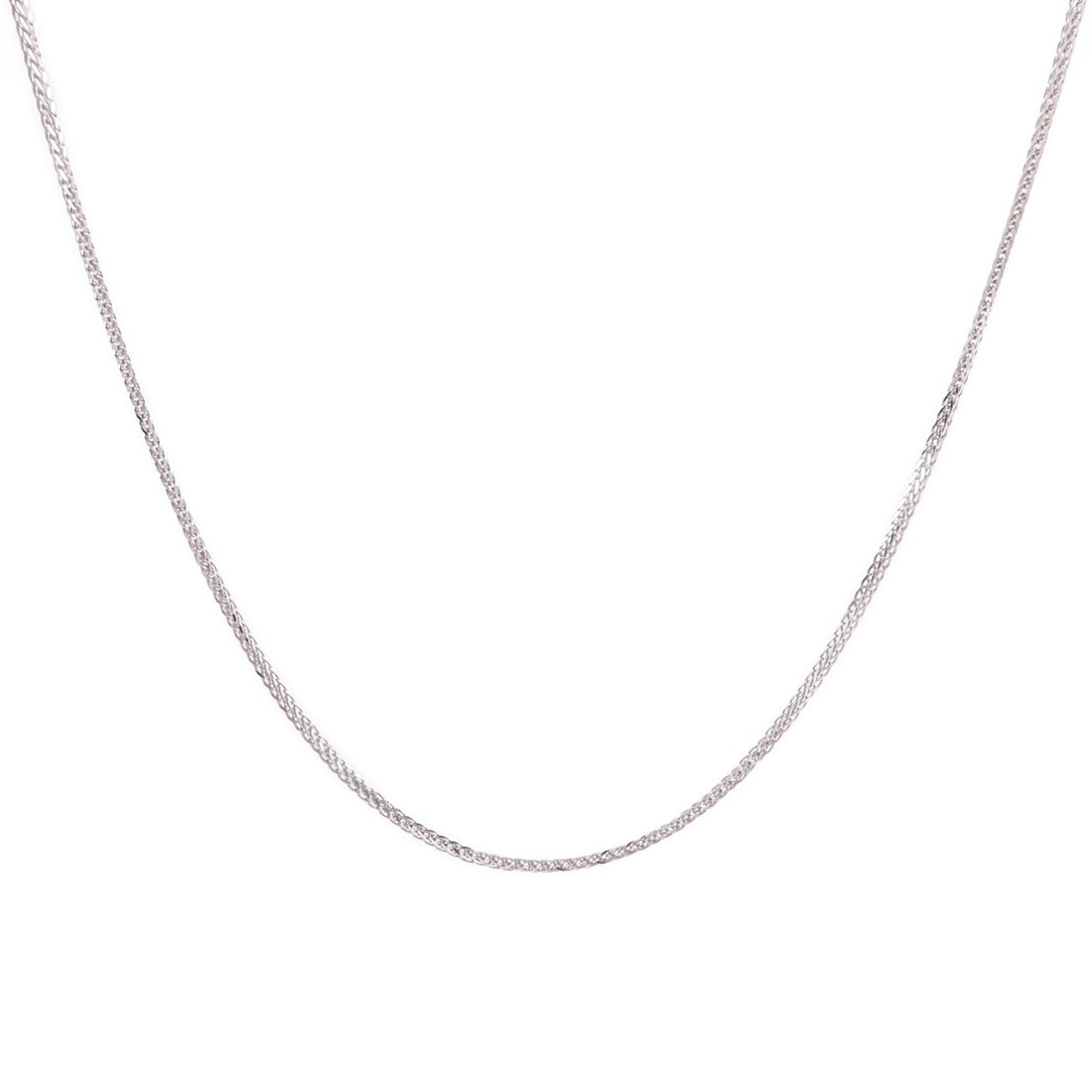 Necklace 18K White Gold: Silver necklace in 18K white gold; neck 40cm; 2.5g.