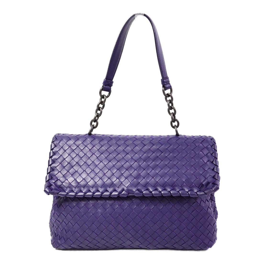 Bottega Veneta Chain Shoulder Blue: Blue chain shoulder bag in lambskin. Accessories: storage bags. Product no.: B04359023S. Size: W28 x H21 x D10 cm; shoulder max 46 cm.